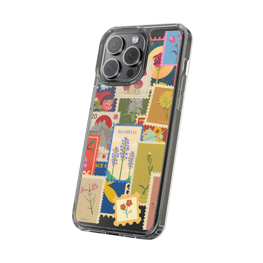 Clear Case — Vintage Floral Stamp Collage Phone Case