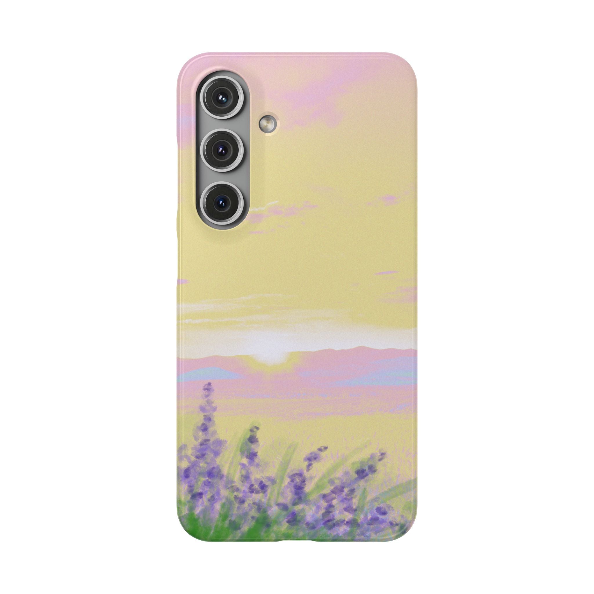 Pastel Lavender Field Phone Case — Sunset Sky Snap Case
