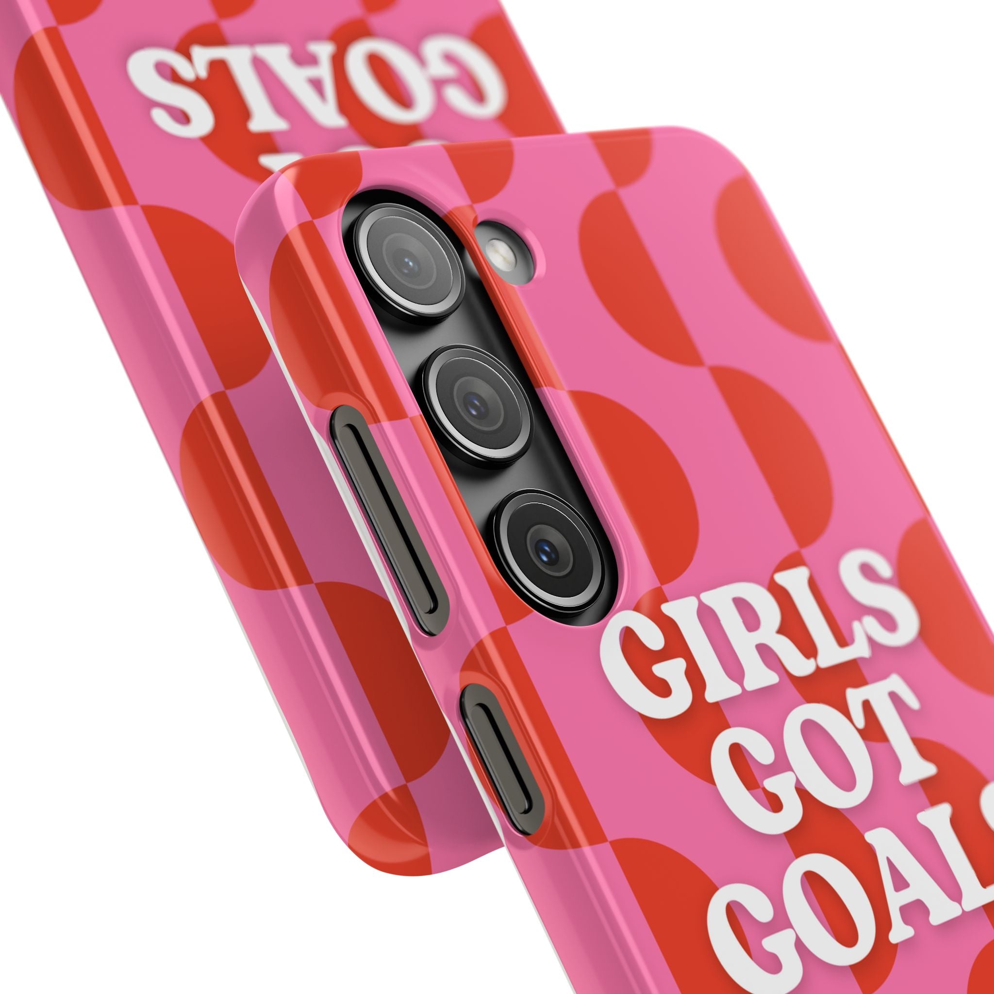 Girls Got Goals Phone Case - Retro Pink Red Motivational Snap Case