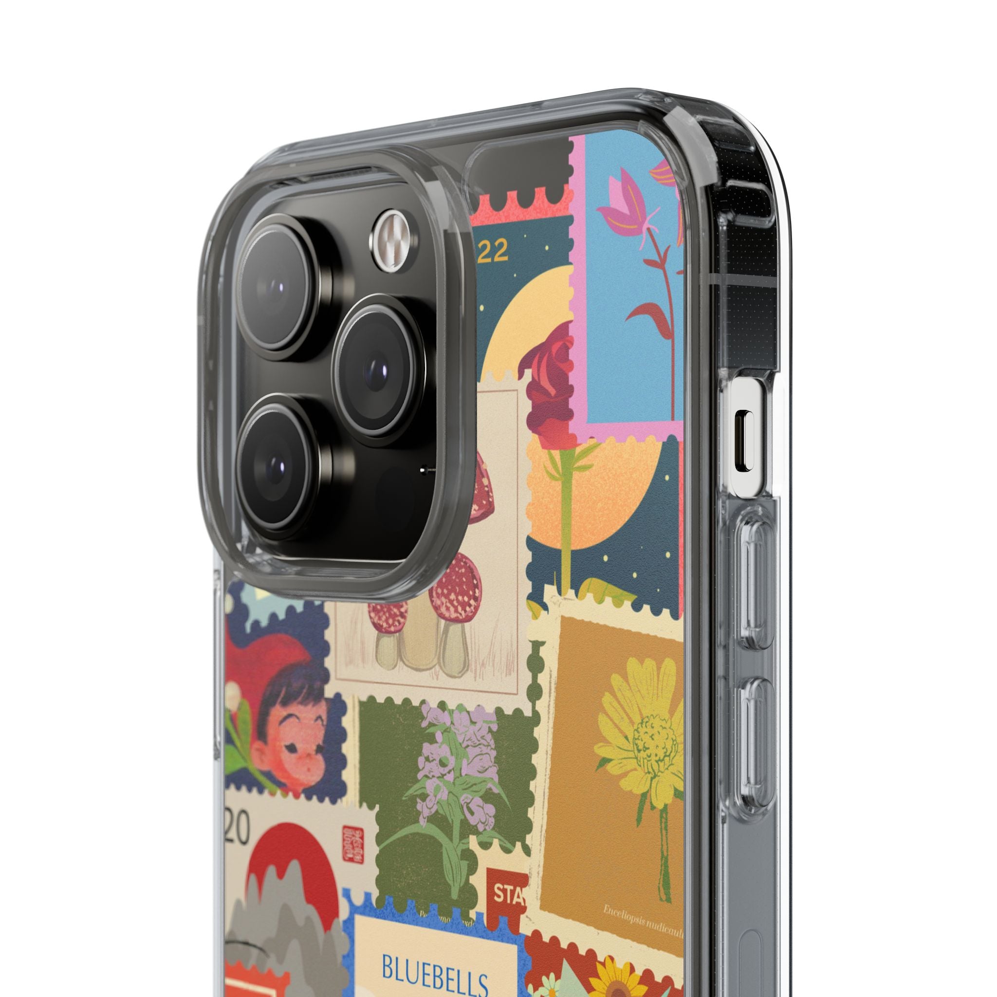 Clear Case — Vintage Floral Stamp Collage Phone Case
