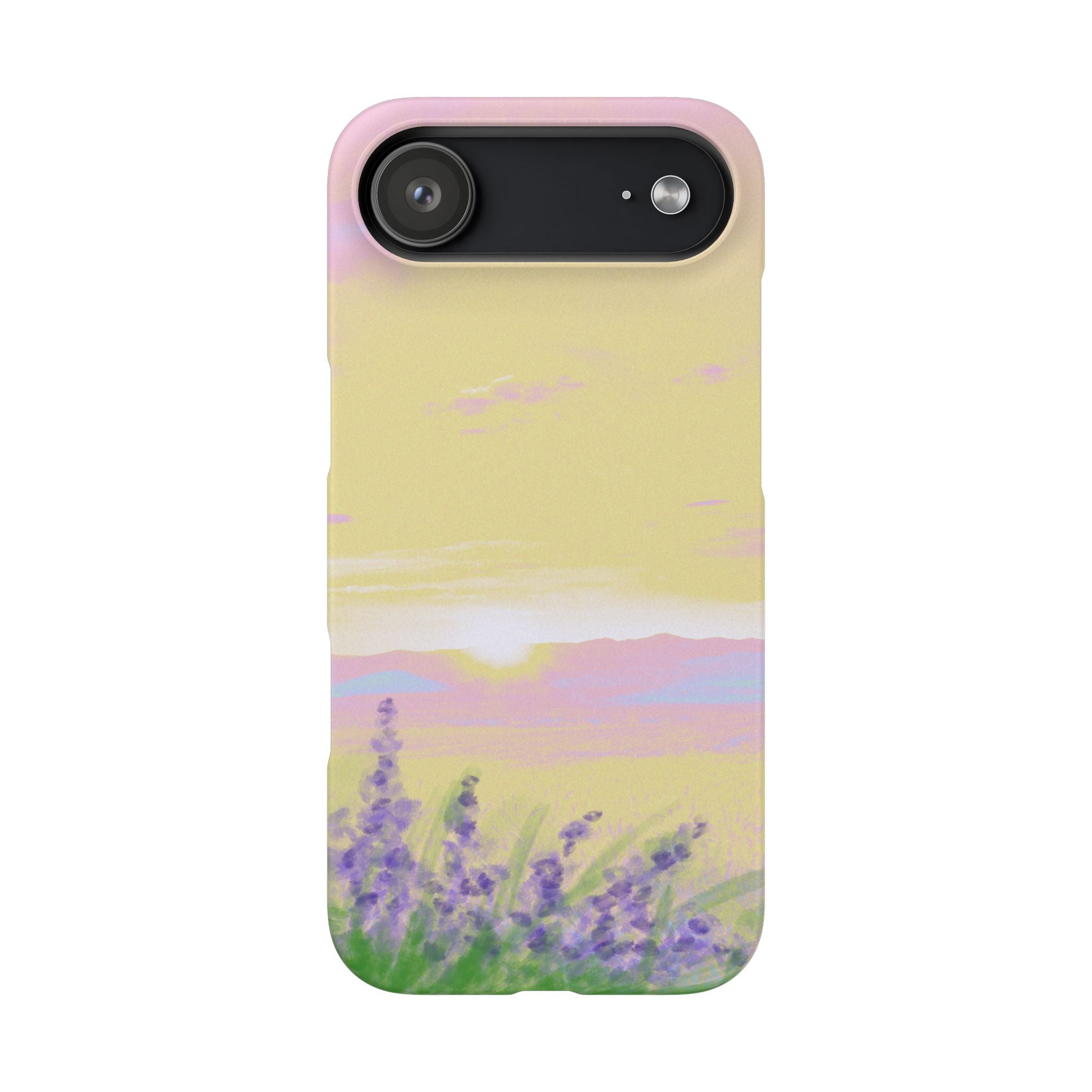 Pastel Lavender Field Phone Case — Sunset Sky Snap Case