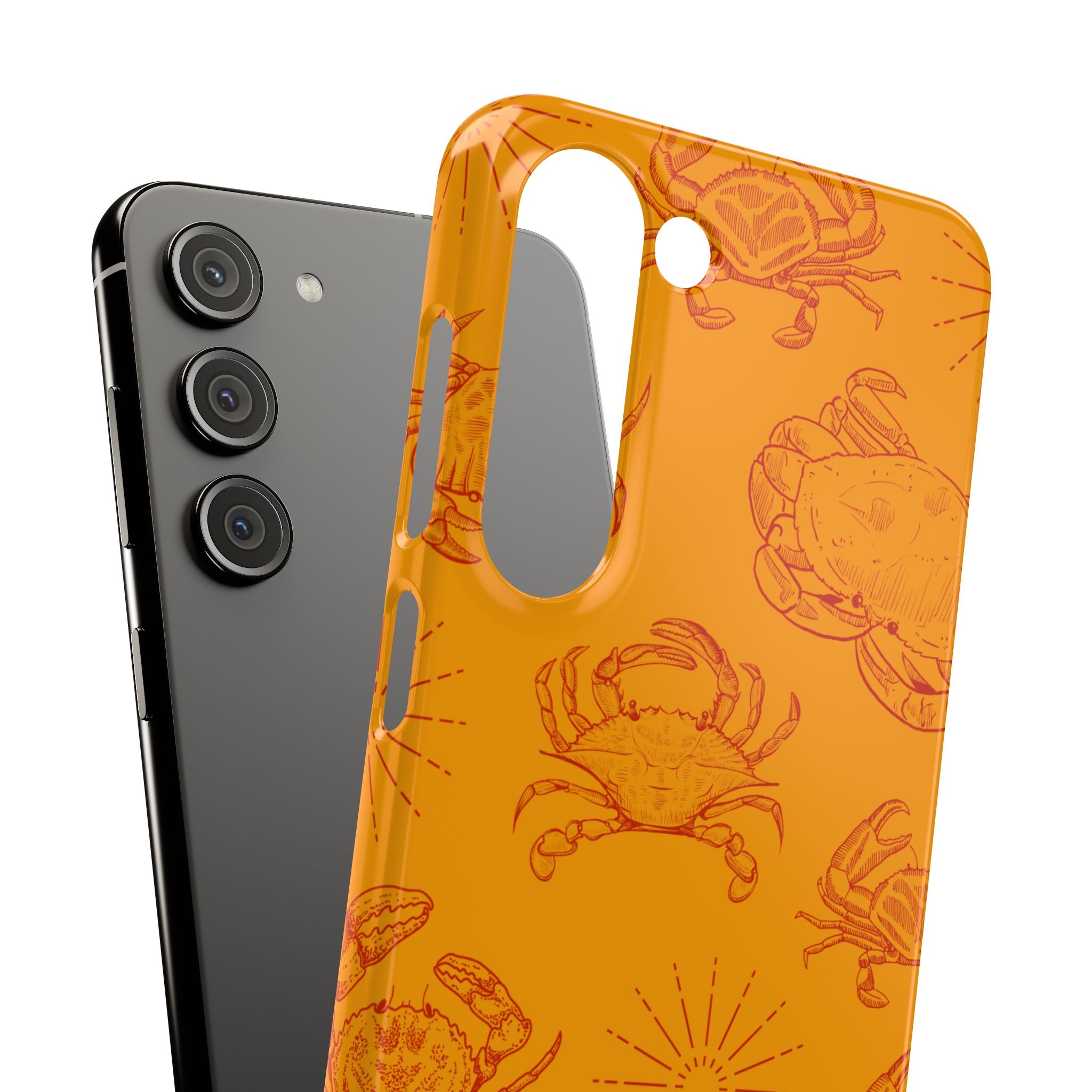 Crab Pattern Snap Case – Orange Coastal Phone Cover
