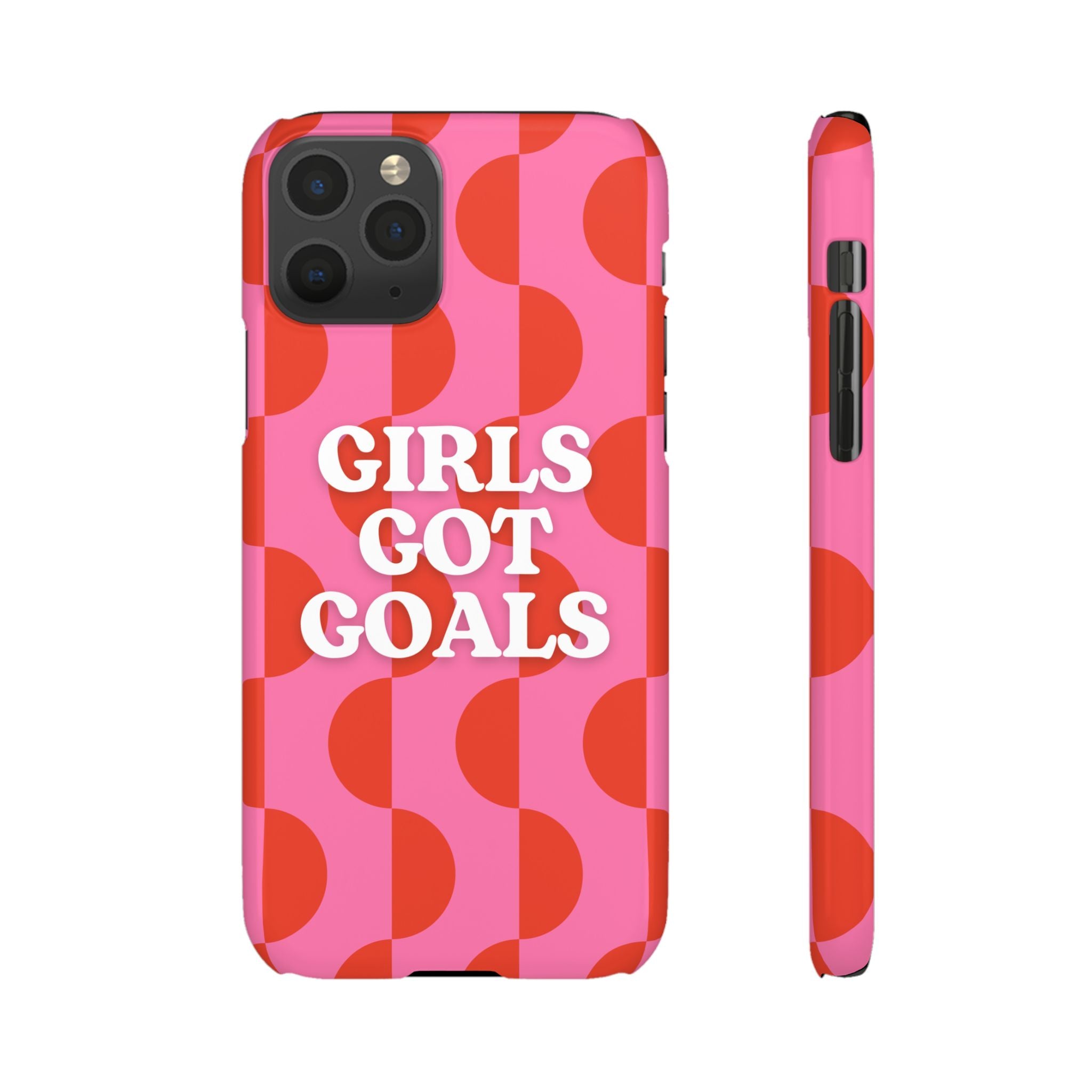 Girls Got Goals Phone Case - Retro Pink Red Motivational Snap Case