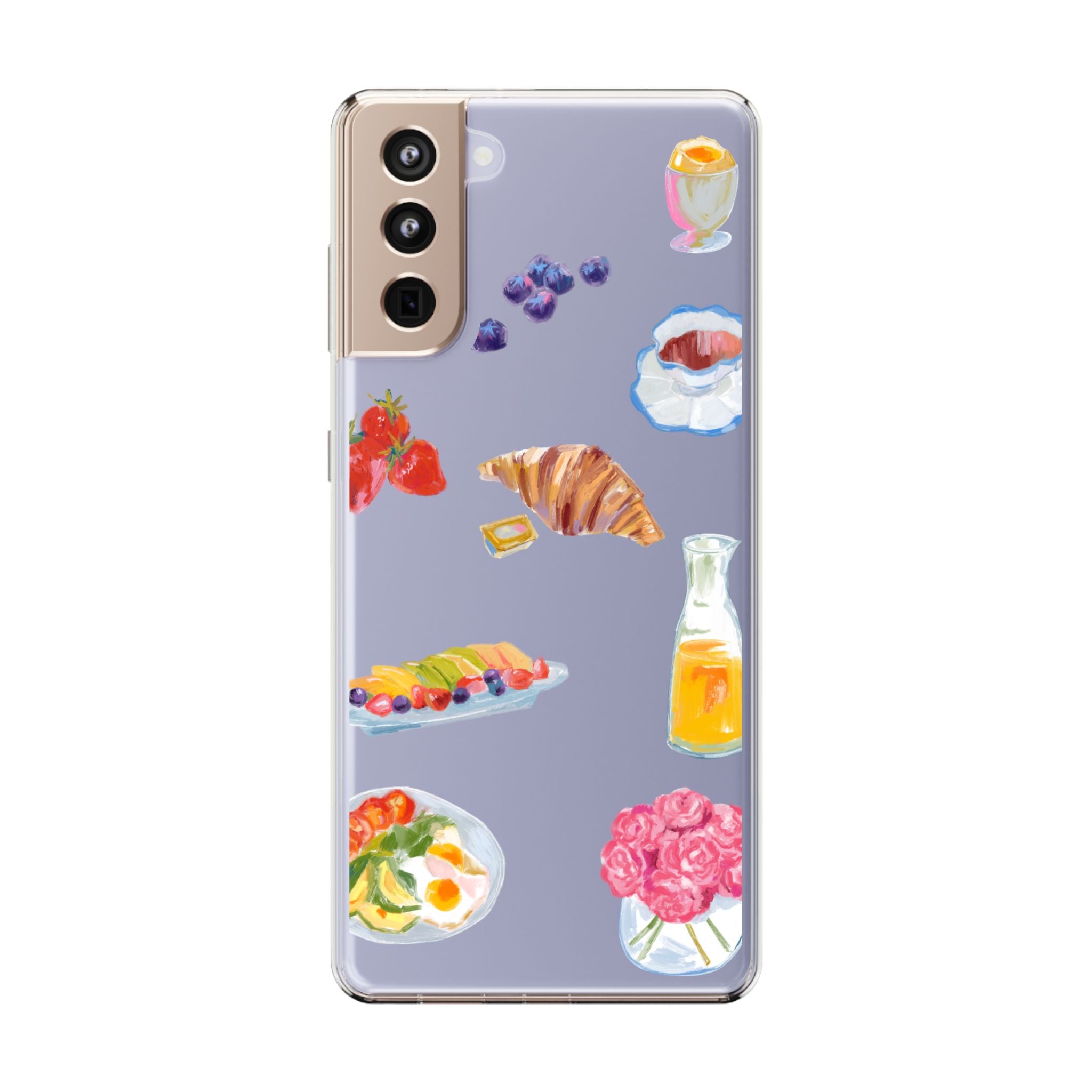 Clear Phone Case — Breakfast Pastries & Brunch Icons Clear Case