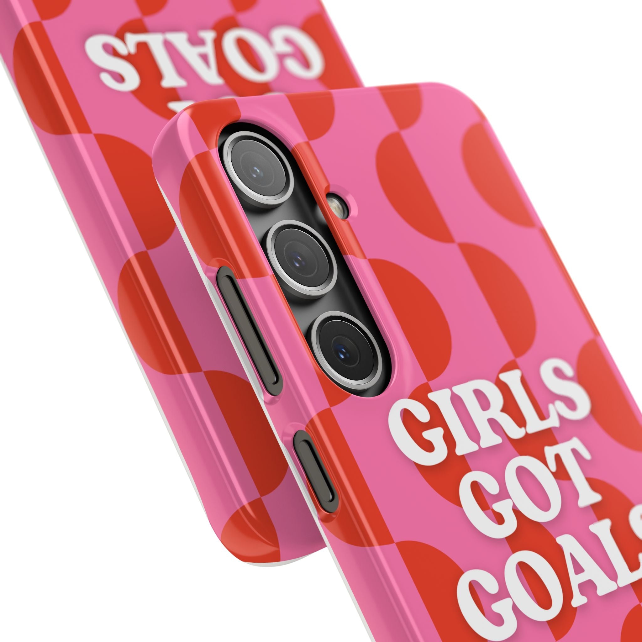 Girls Got Goals Phone Case - Retro Pink Red Motivational Snap Case