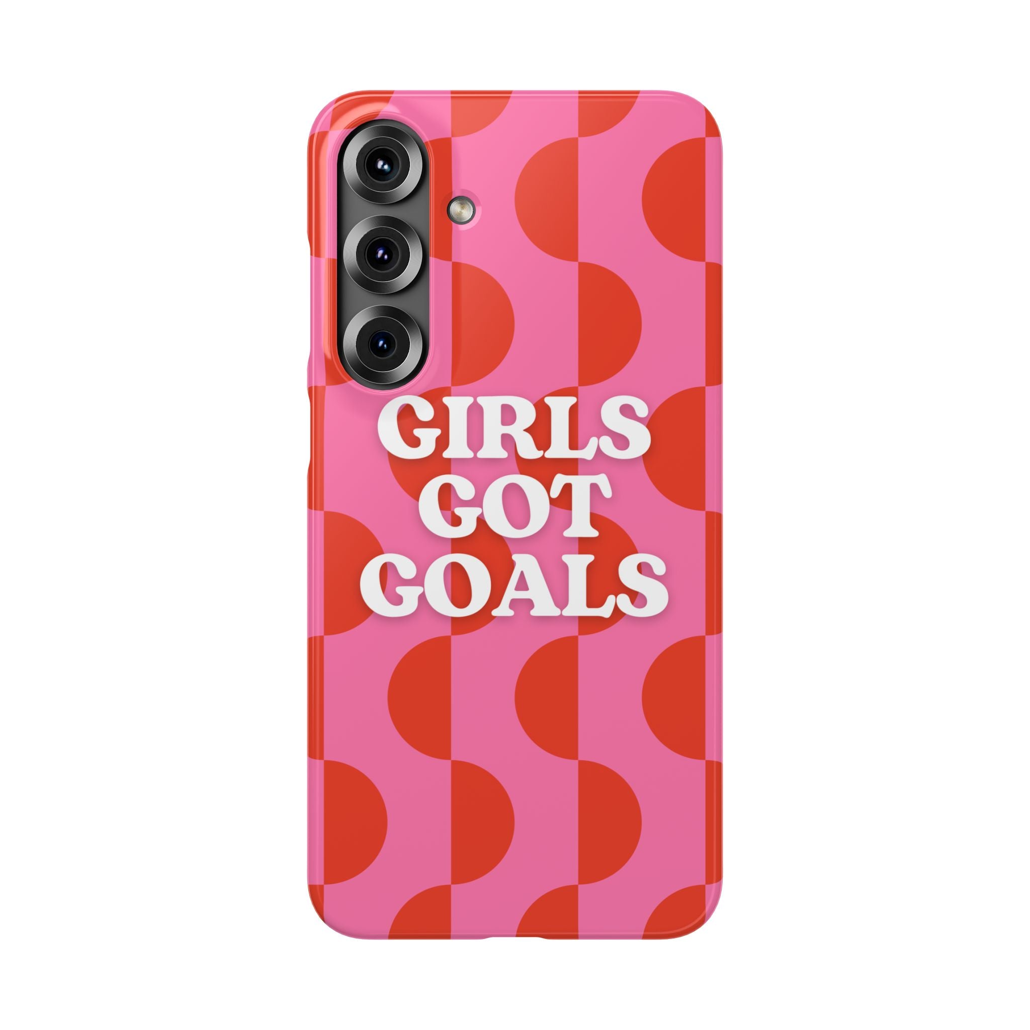 Girls Got Goals Phone Case - Retro Pink Red Motivational Snap Case