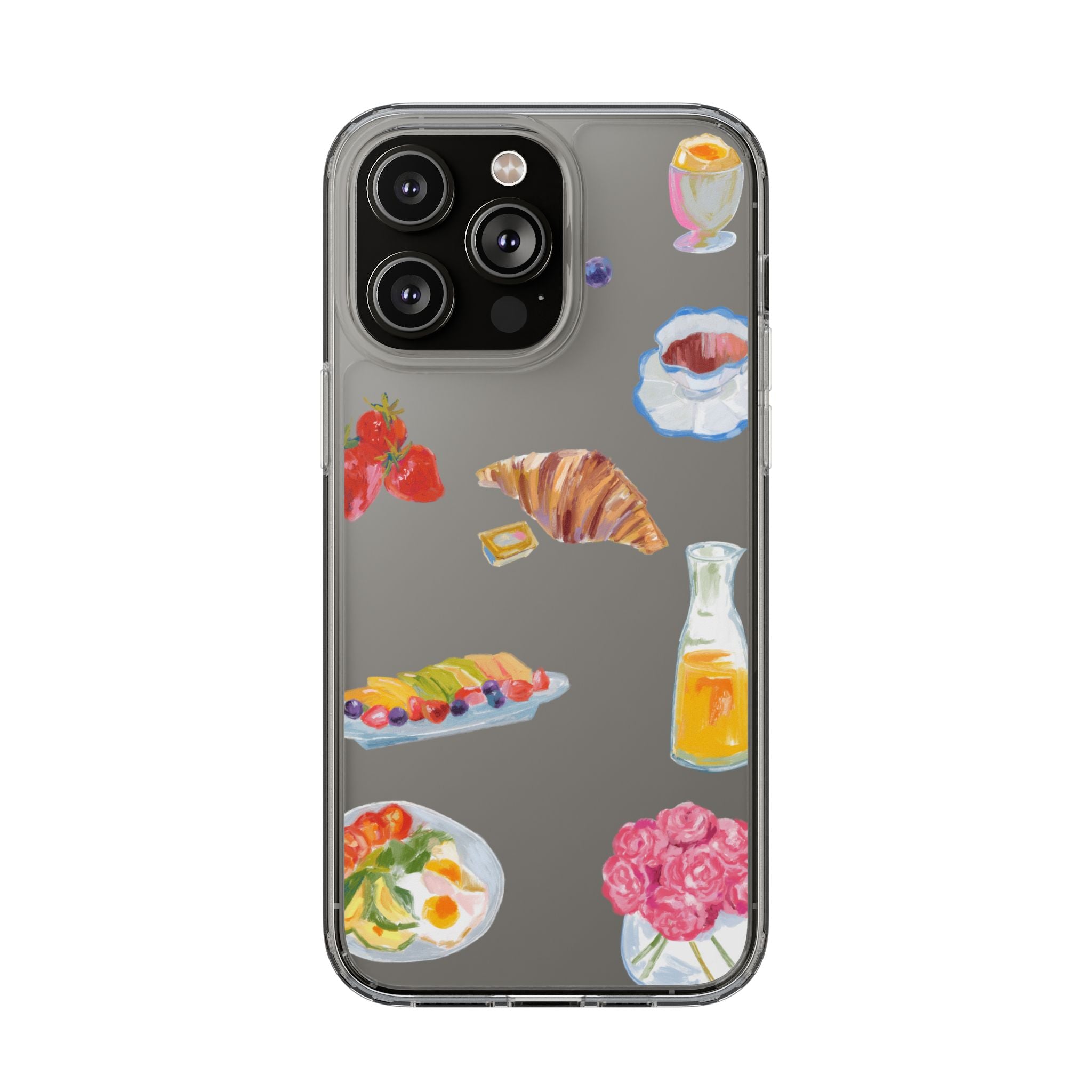 Clear Phone Case — Breakfast Pastries & Brunch Icons Clear Case