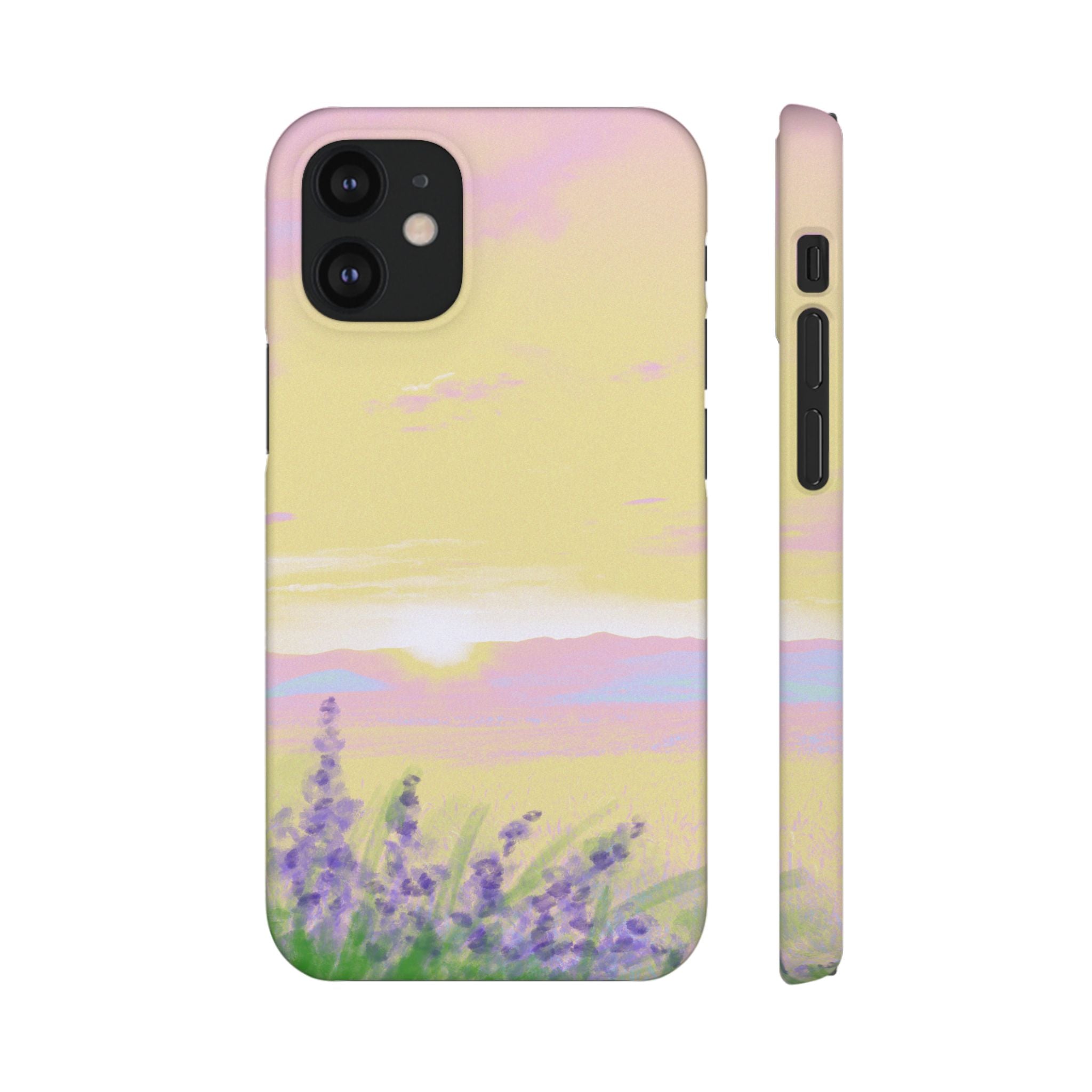 Pastel Lavender Field Phone Case — Sunset Sky Snap Case