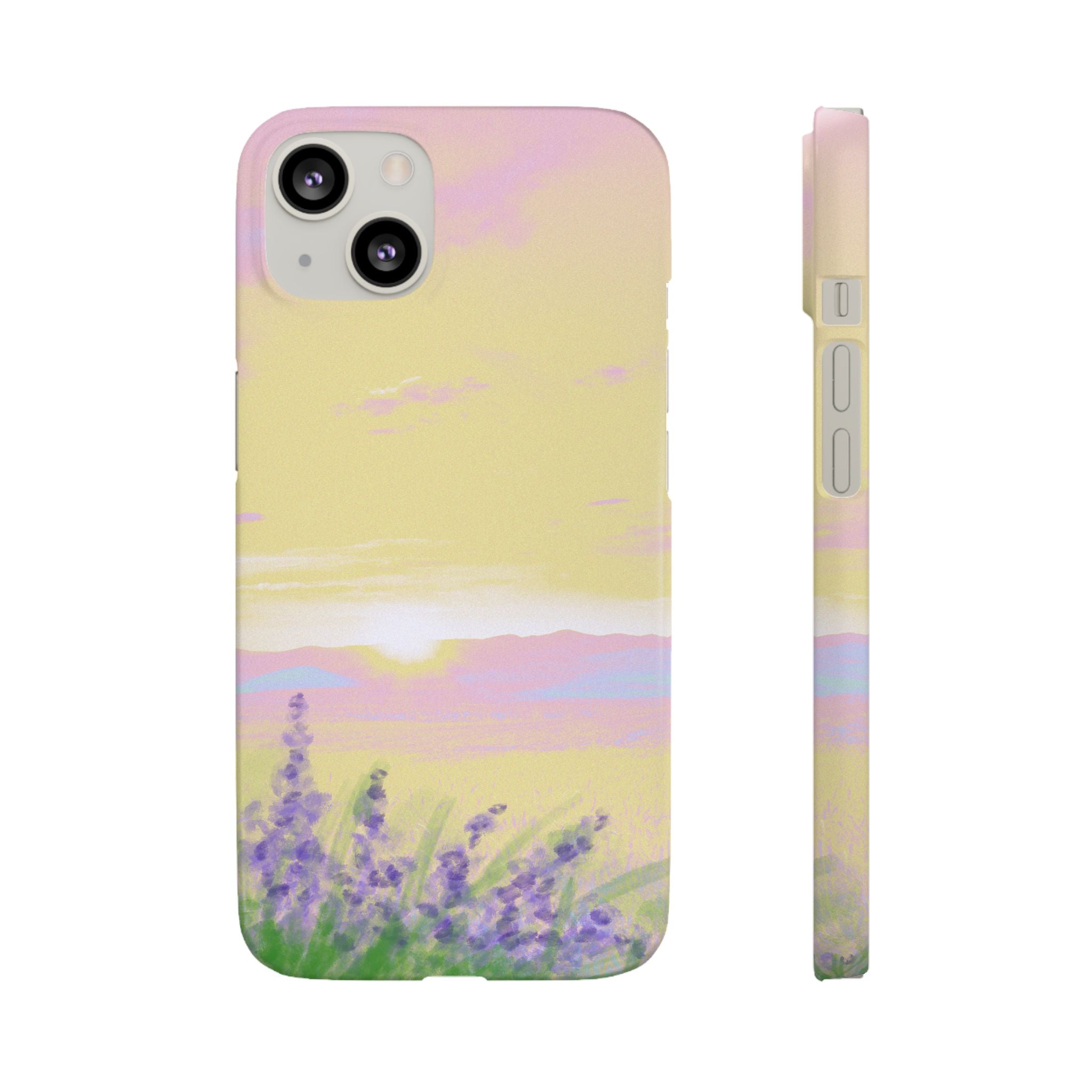 Pastel Lavender Field Phone Case — Sunset Sky Snap Case