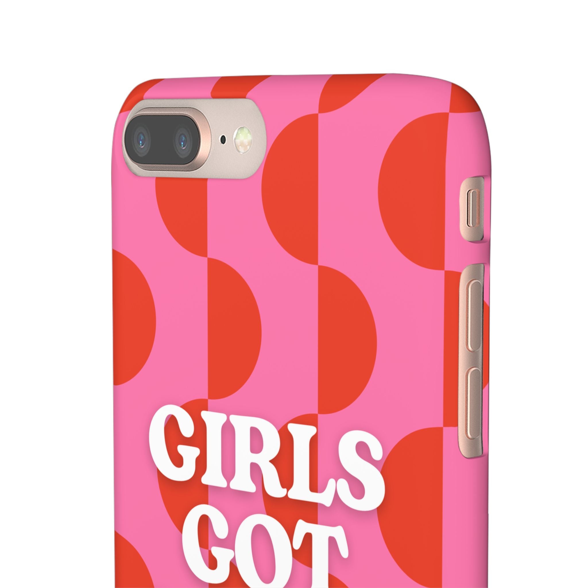 Girls Got Goals Phone Case - Retro Pink Red Motivational Snap Case