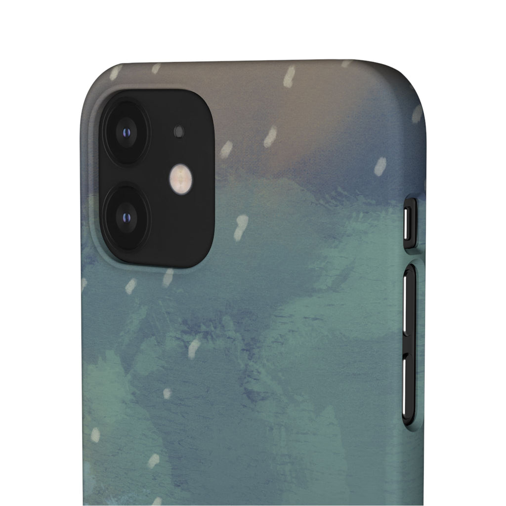 Artistic Rainfall Phone Case – Woman with Umbrella Design