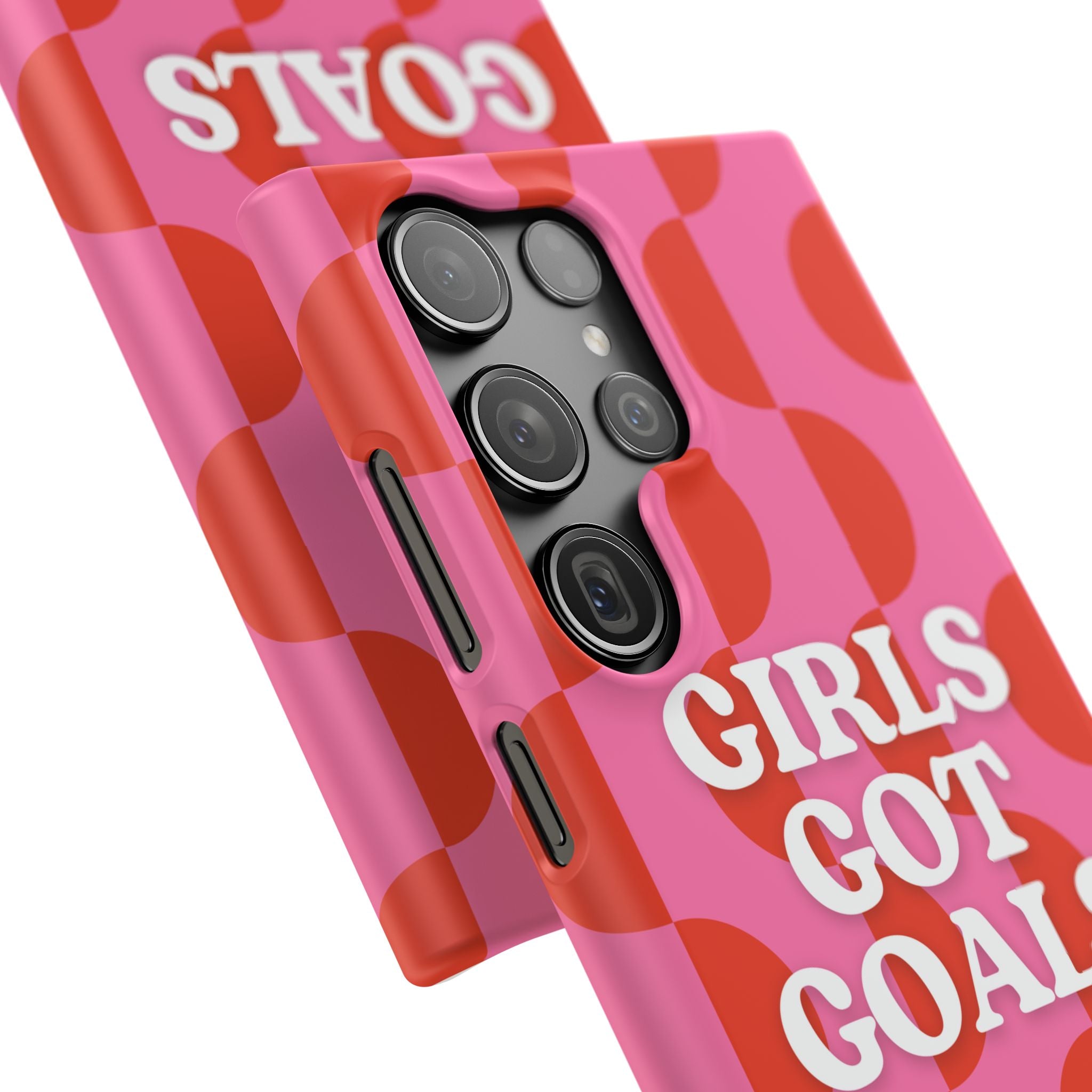 Girls Got Goals Phone Case - Retro Pink Red Motivational Snap Case