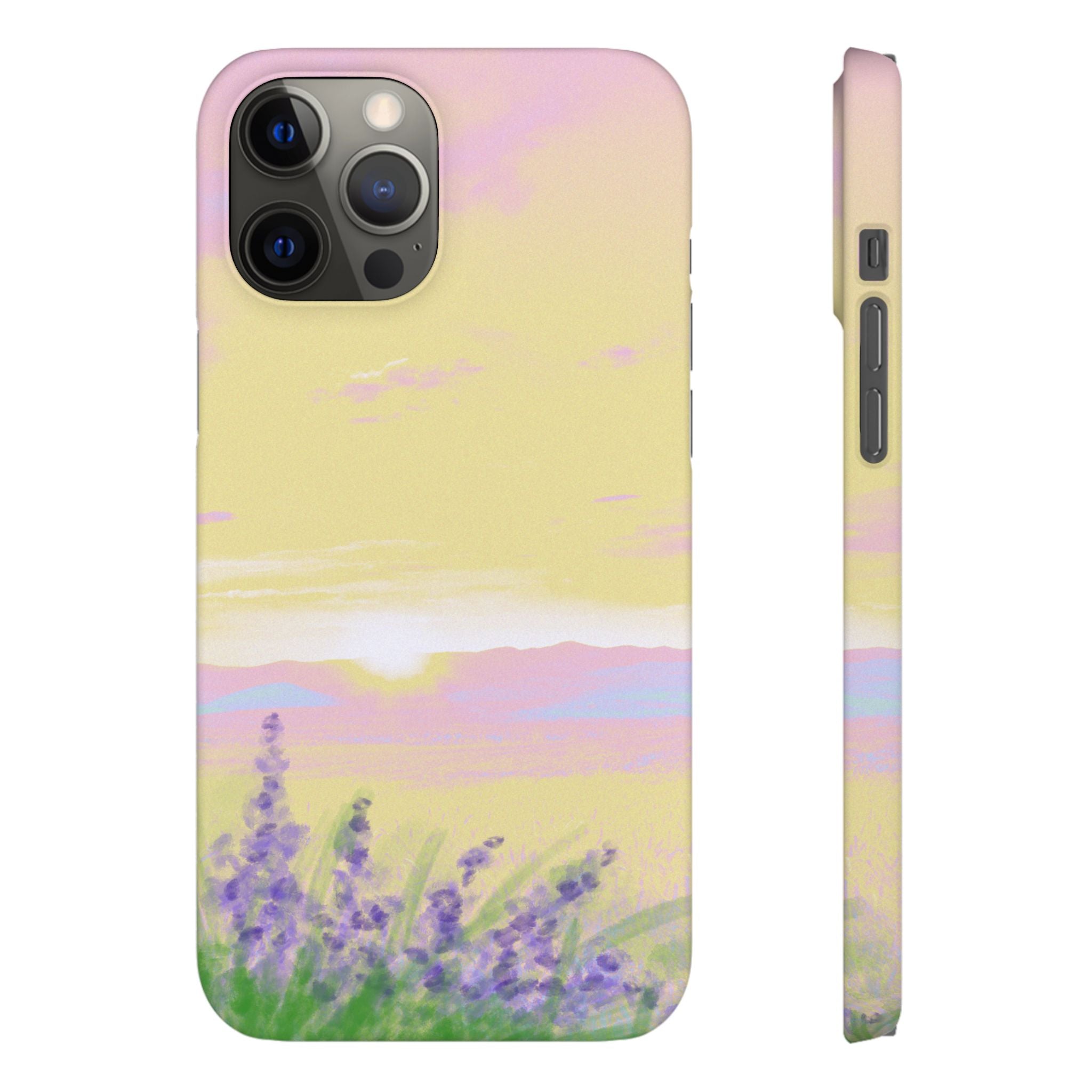 Pastel Lavender Field Phone Case — Sunset Sky Snap Case