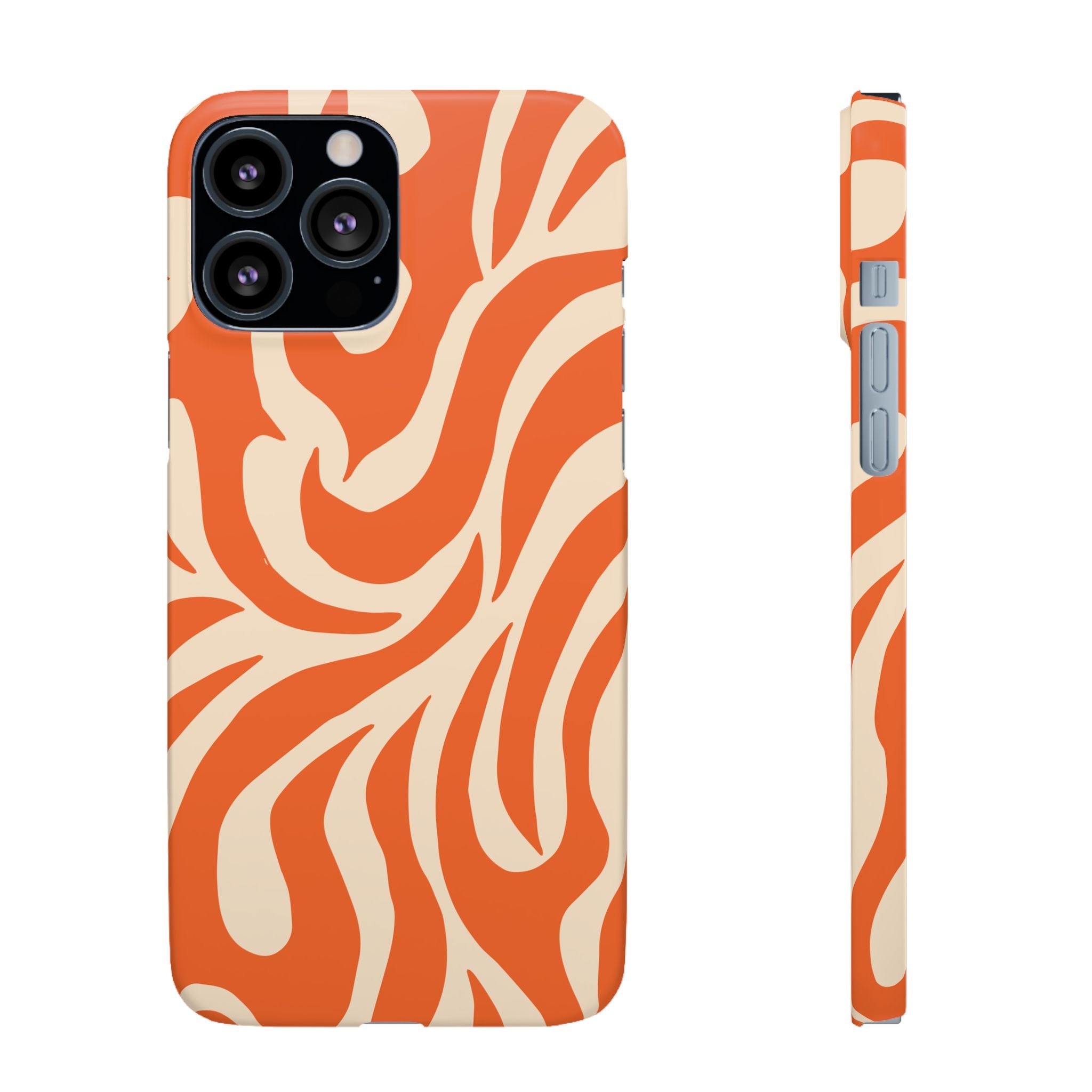 Orange Swirl Phone Case — Retro Abstract iPhone Snap Case