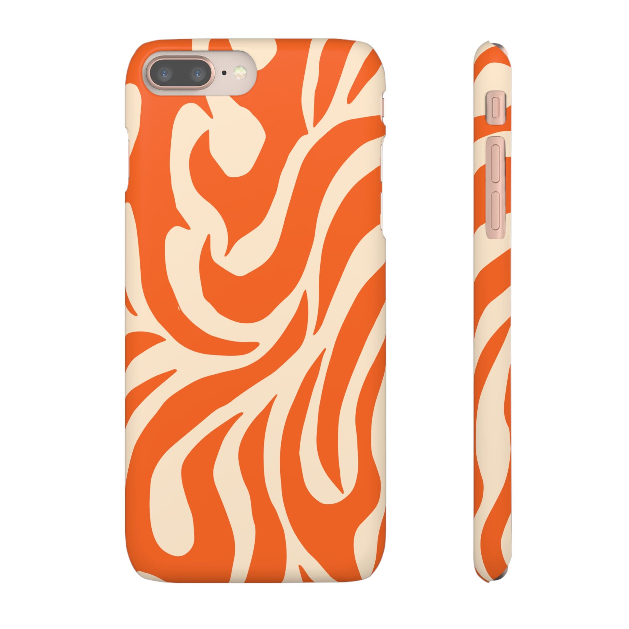 Orange Swirl Phone Case — Retro Abstract iPhone Snap Case