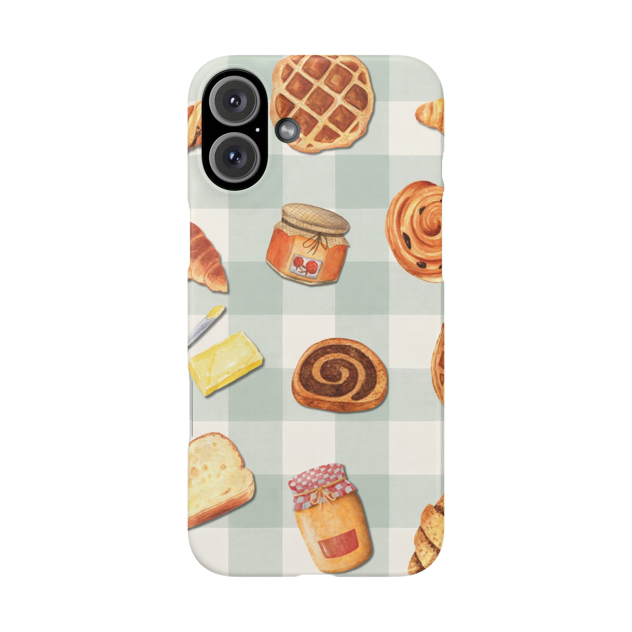 Bakery Breakfast Phone Case — Cute Pastry Pattern Snap Case
