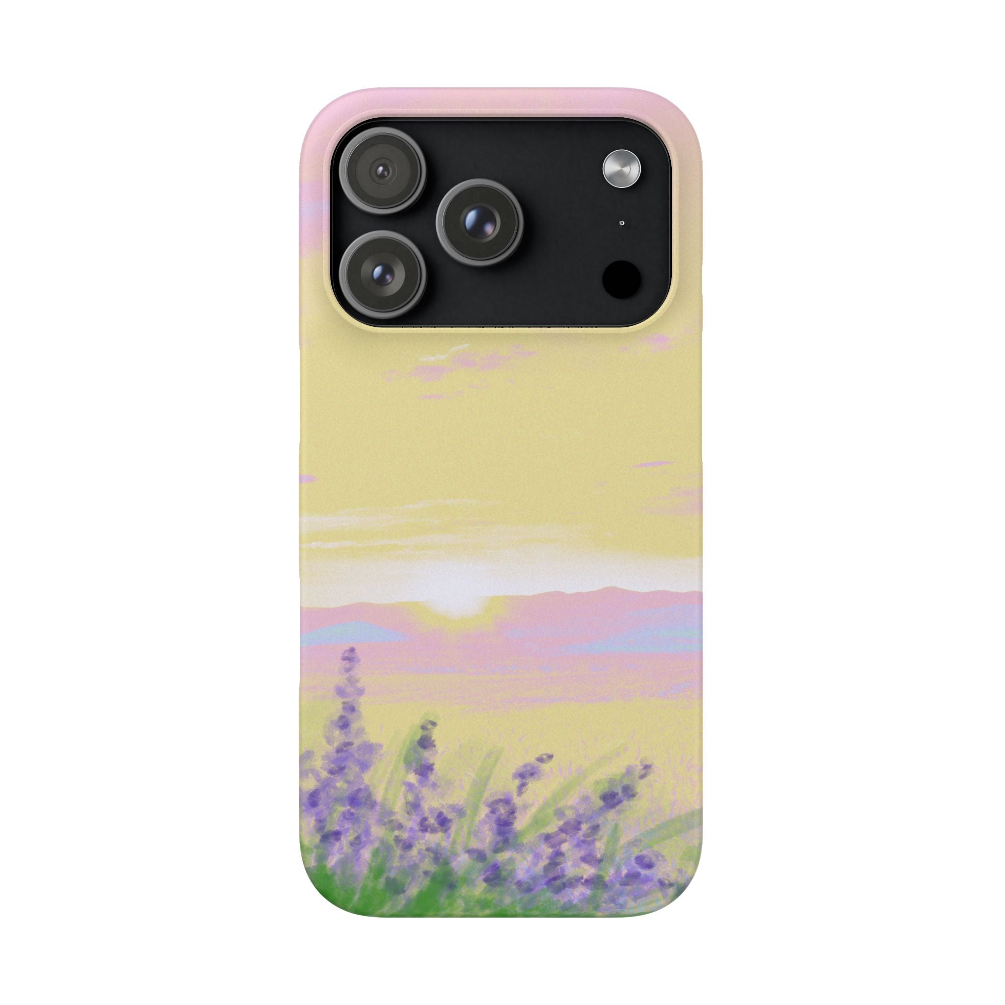 Pastel Lavender Field Phone Case — Sunset Sky Snap Case