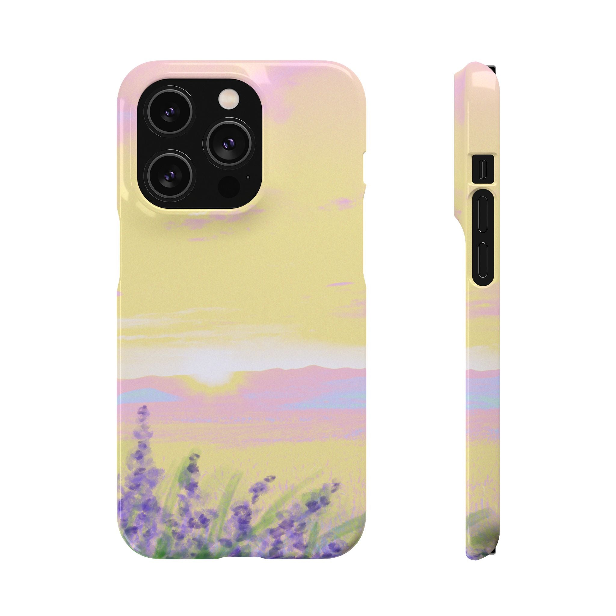 Pastel Lavender Field Phone Case — Sunset Sky Snap Case