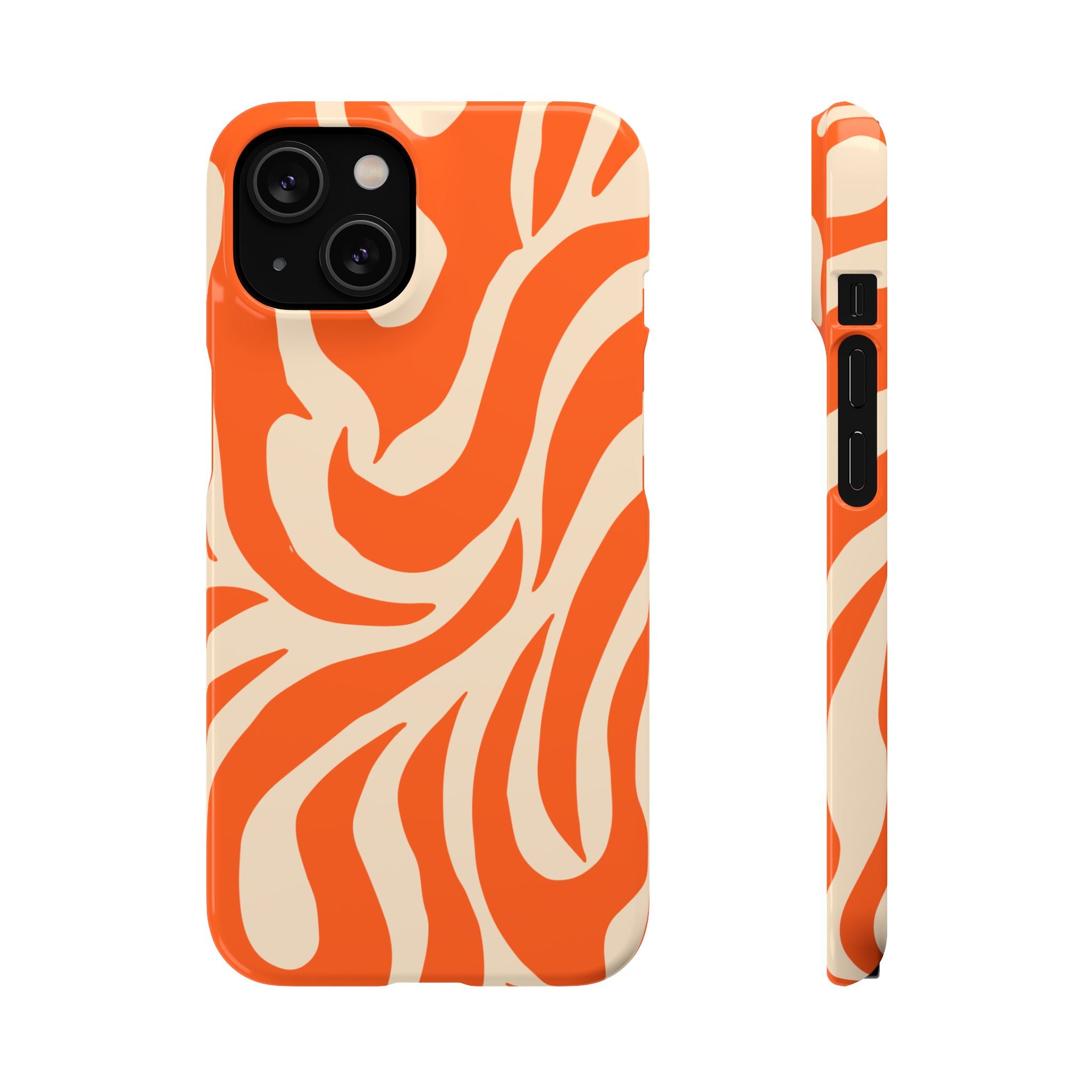 Orange Swirl Phone Case — Retro Abstract iPhone Snap Case