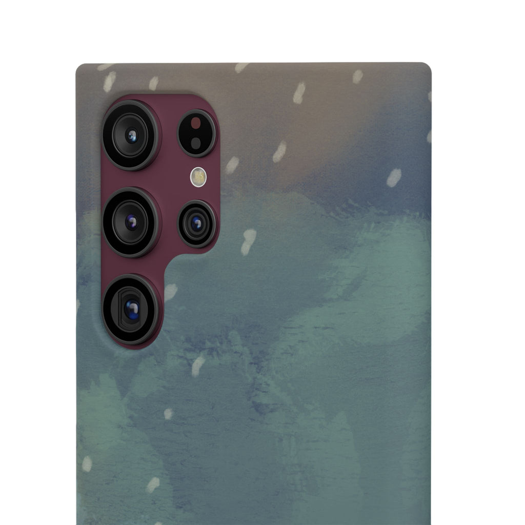 Artistic Rainfall Phone Case – Woman with Umbrella Design