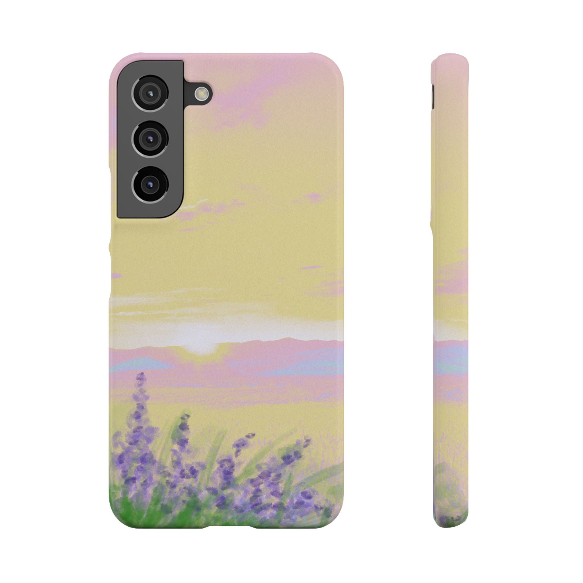 Pastel Lavender Field Phone Case — Sunset Sky Snap Case