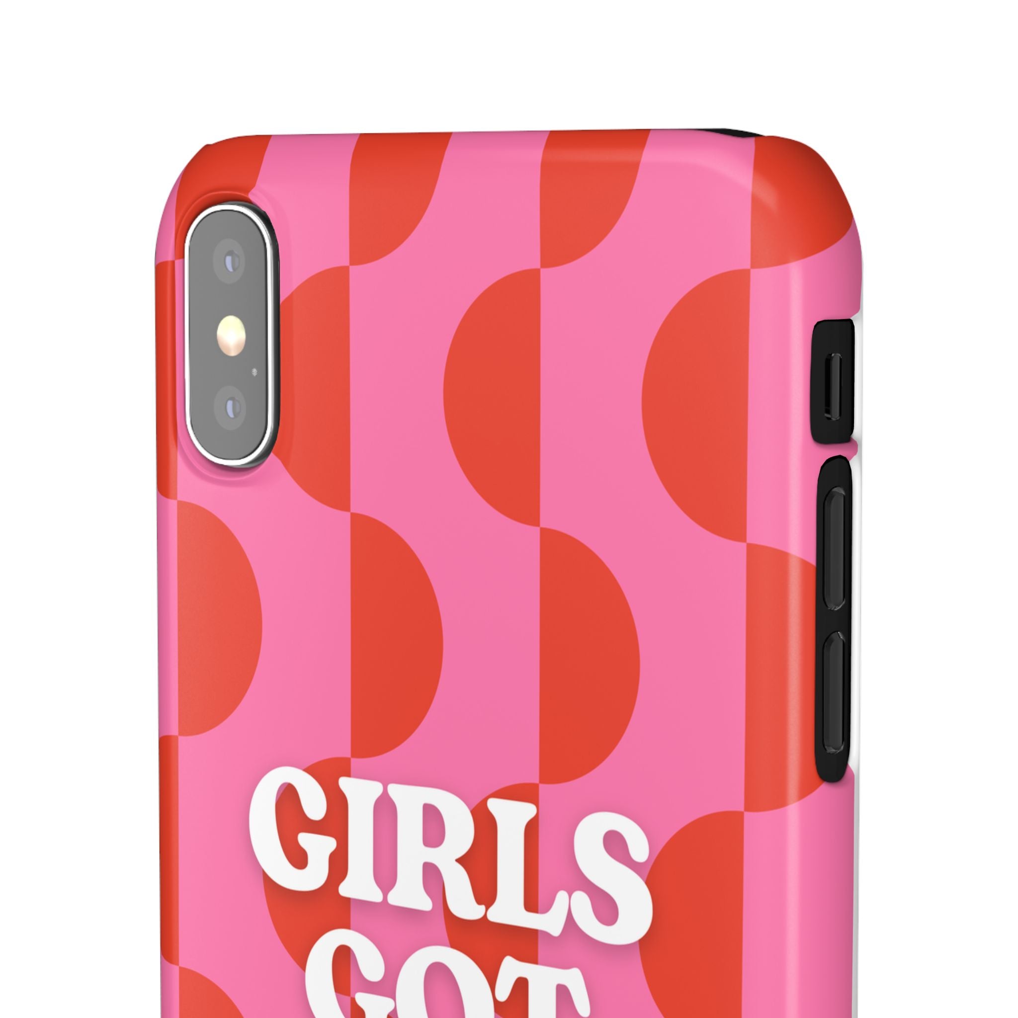 Girls Got Goals Phone Case - Retro Pink Red Motivational Snap Case