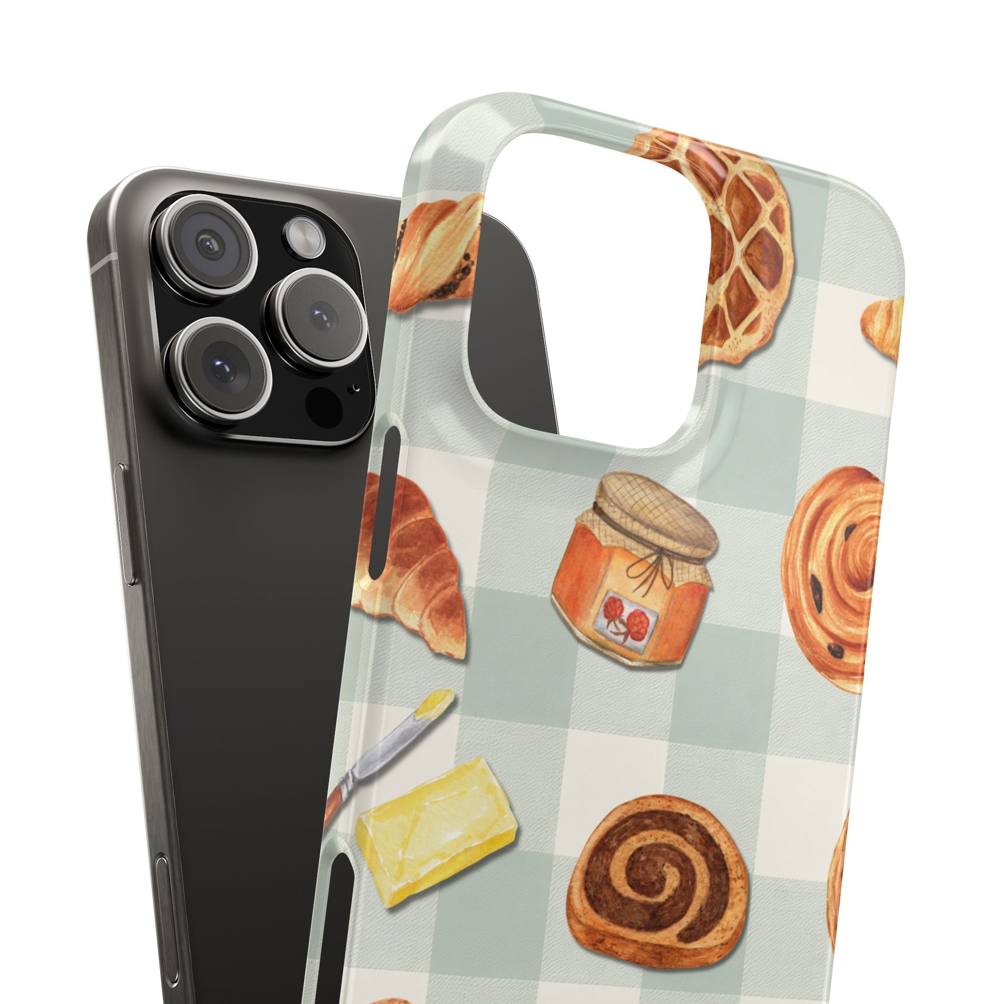 Bakery Breakfast Phone Case — Cute Pastry Pattern Snap Case