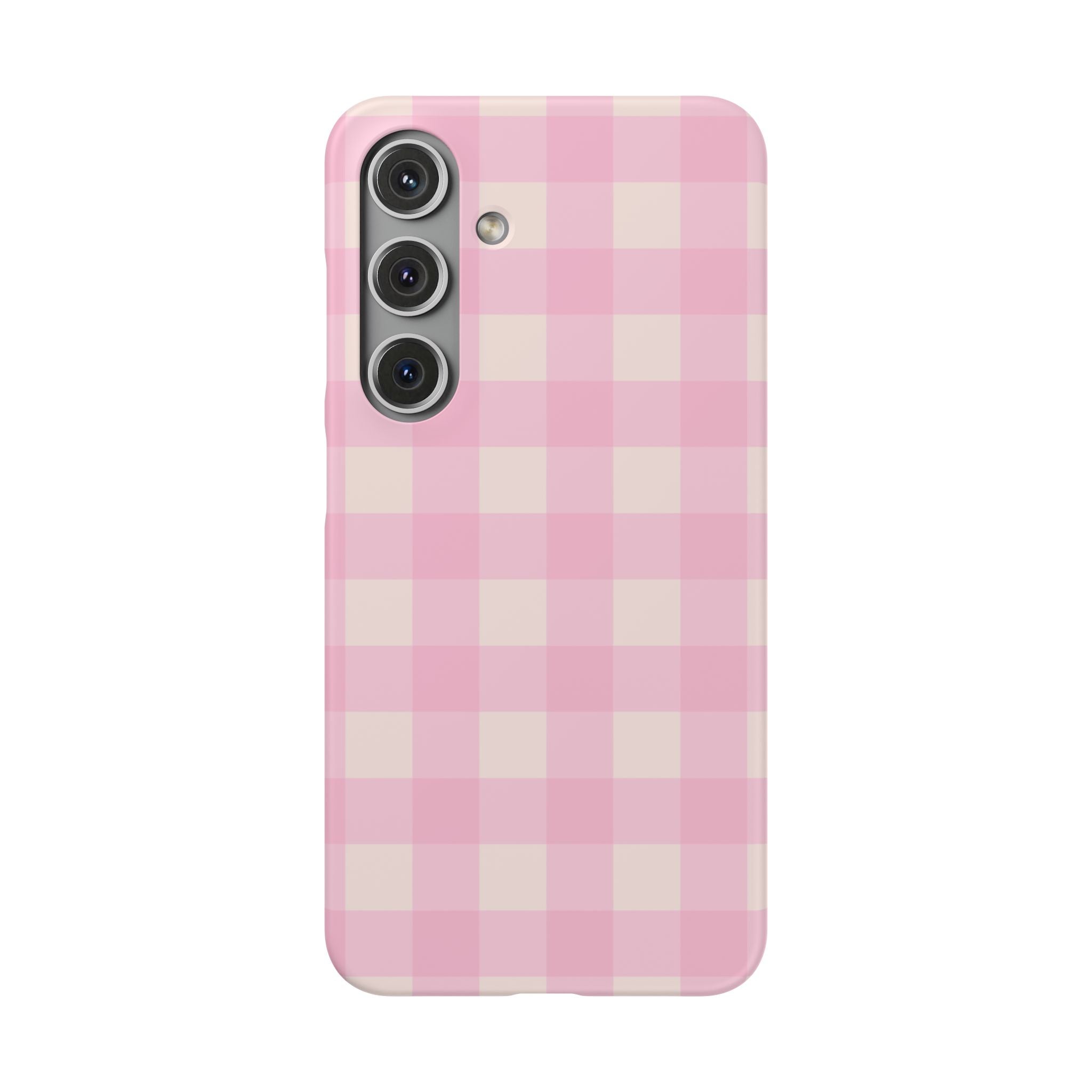 Pink Gingham Snap Phone Case - Cute Pastel Checkered iPhone Cover