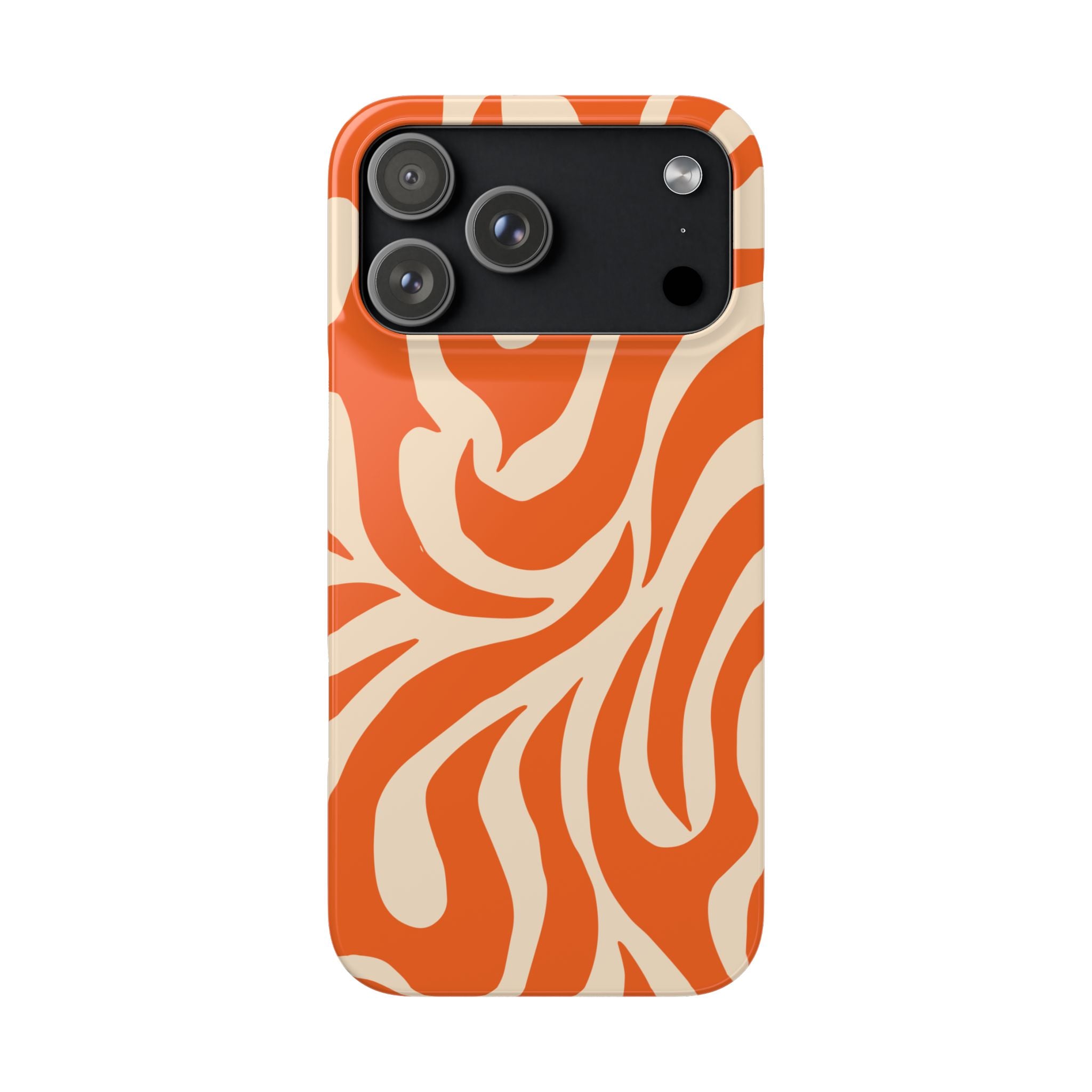 Orange Swirl Phone Case — Retro Abstract iPhone Snap Case