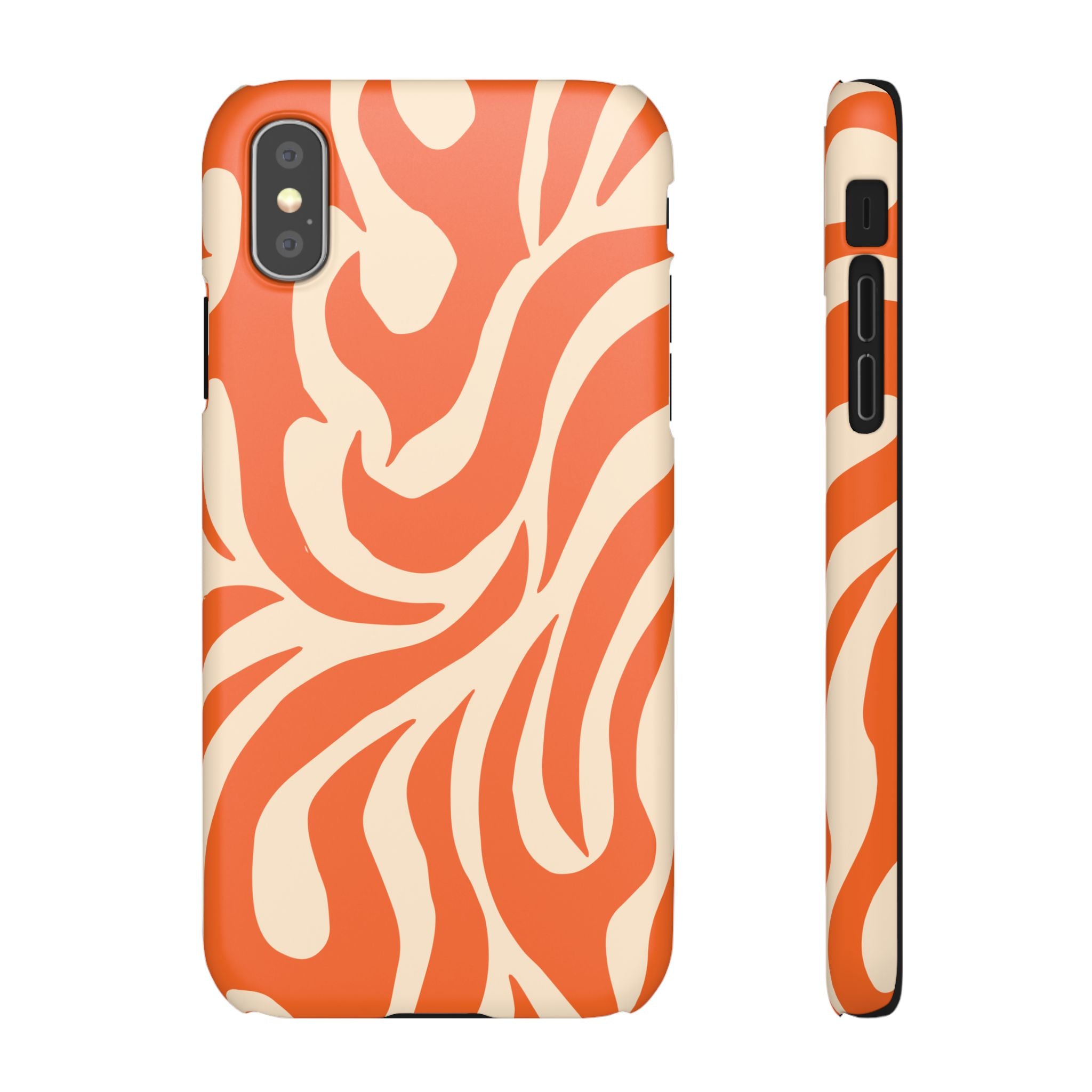 Orange Swirl Phone Case — Retro Abstract iPhone Snap Case