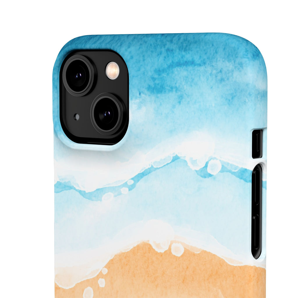 Beach Scene Phone Case — Watercolor Sand, Seashells & Crabs