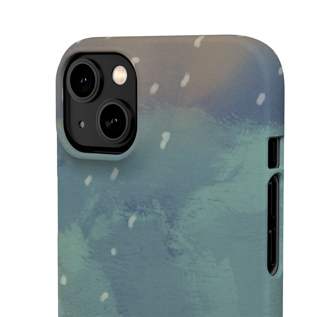 Artistic Rainfall Phone Case – Woman with Umbrella Design