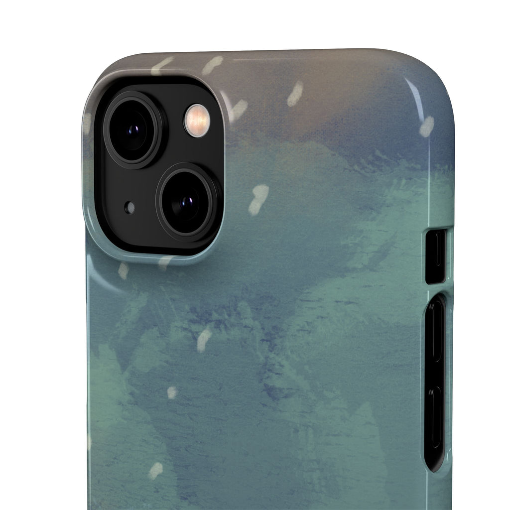Artistic Rainfall Phone Case – Woman with Umbrella Design