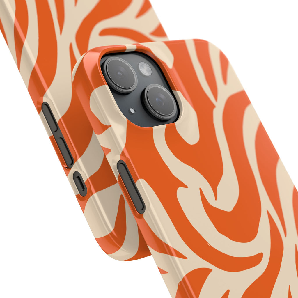 Orange Swirl Phone Case — Retro Abstract iPhone Snap Case