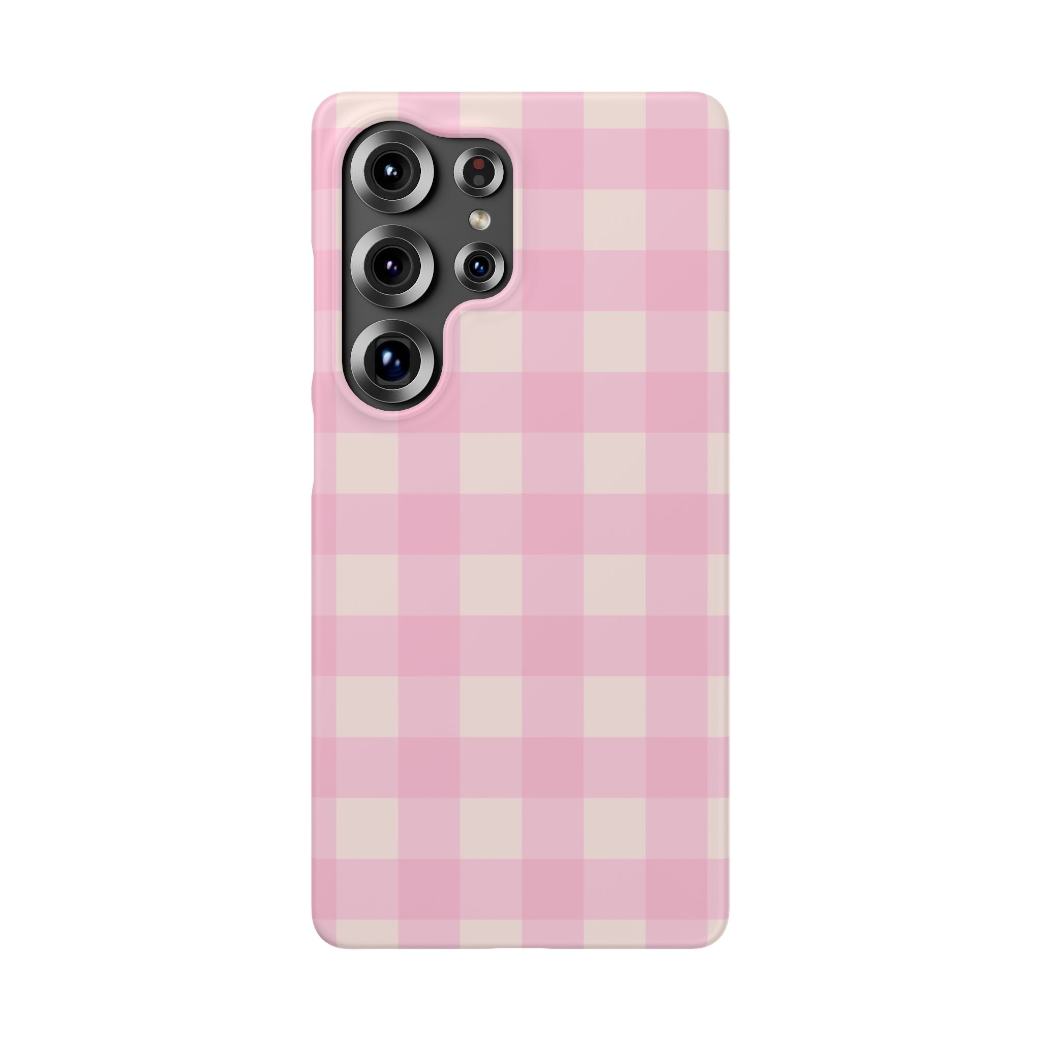 Pink Gingham Snap Phone Case - Cute Pastel Checkered iPhone Cover
