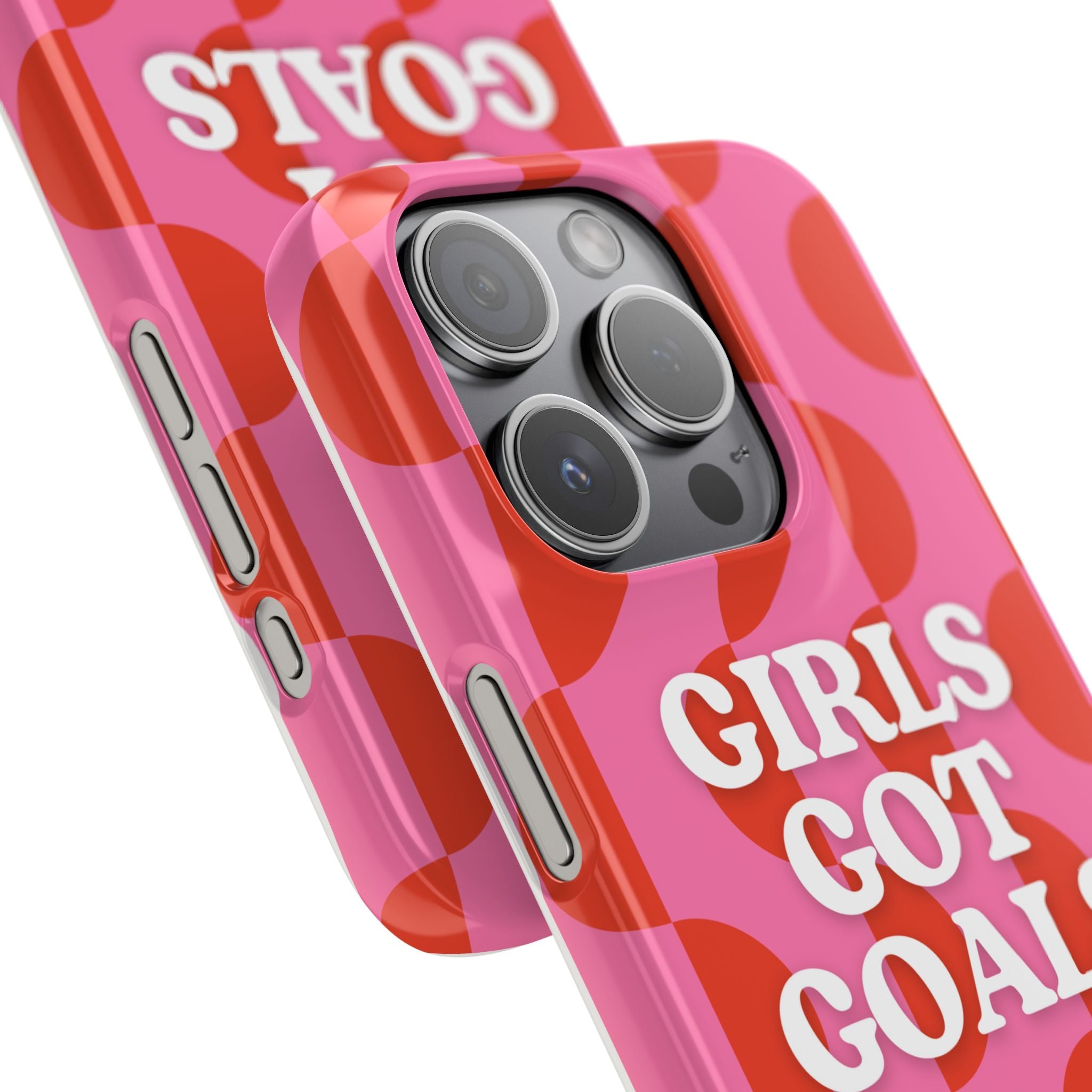 Girls Got Goals Phone Case - Retro Pink Red Motivational Snap Case