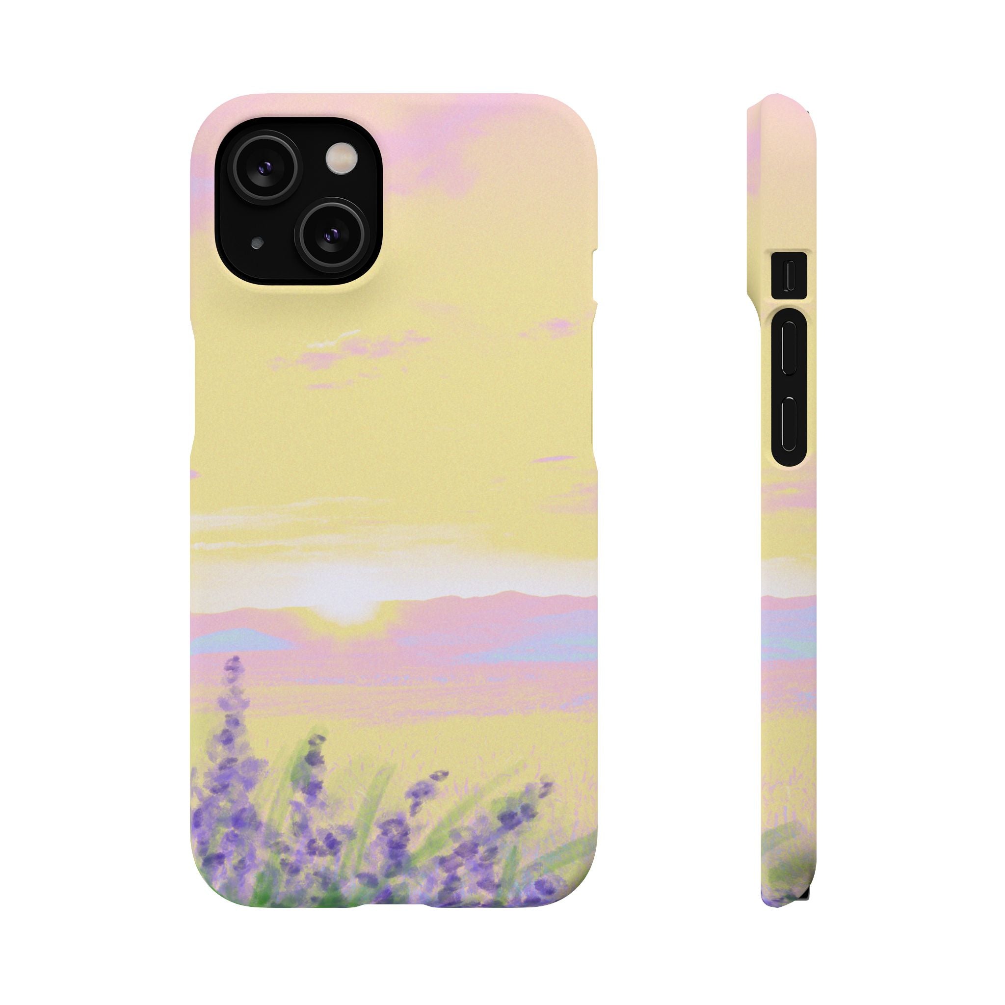 Pastel Lavender Field Phone Case — Sunset Sky Snap Case