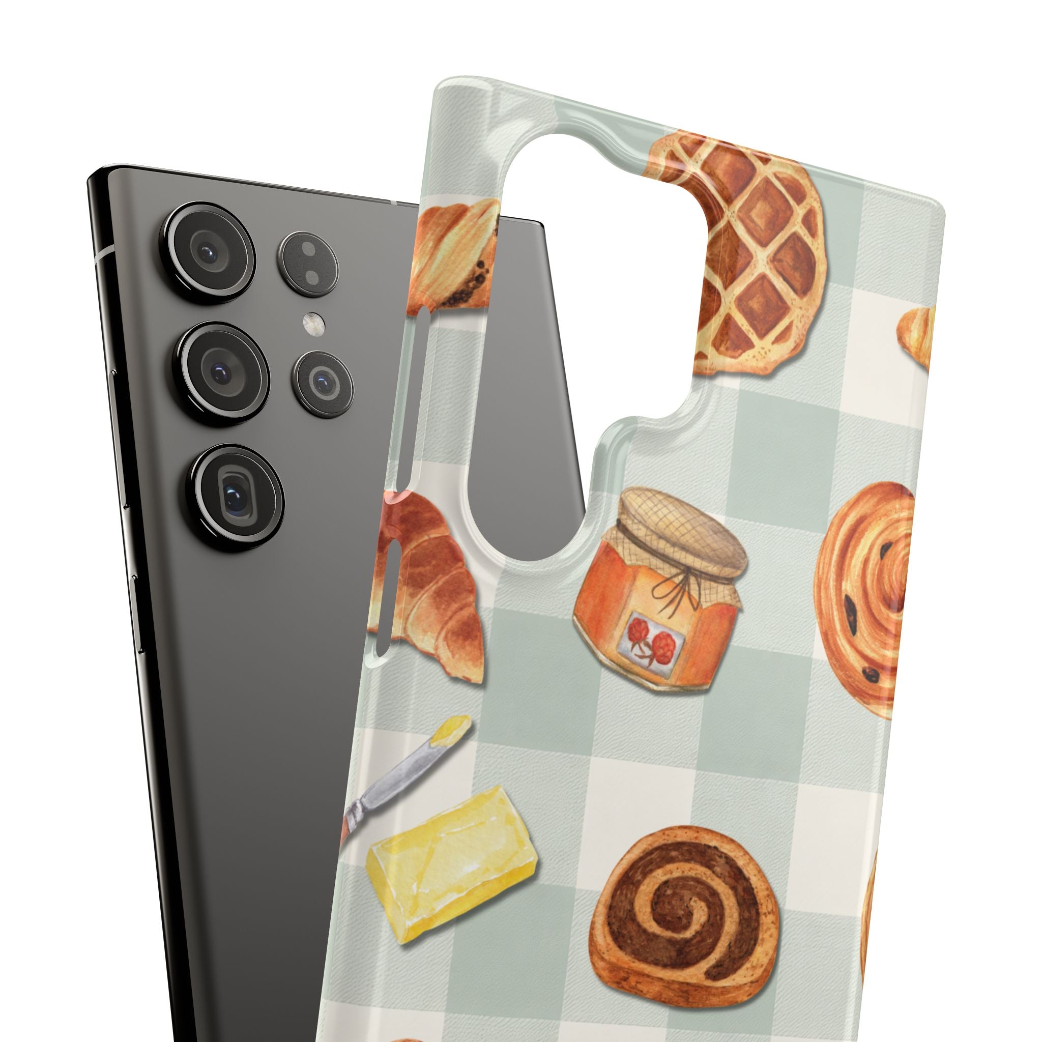 Bakery Breakfast Phone Case — Cute Pastry Pattern Snap Case