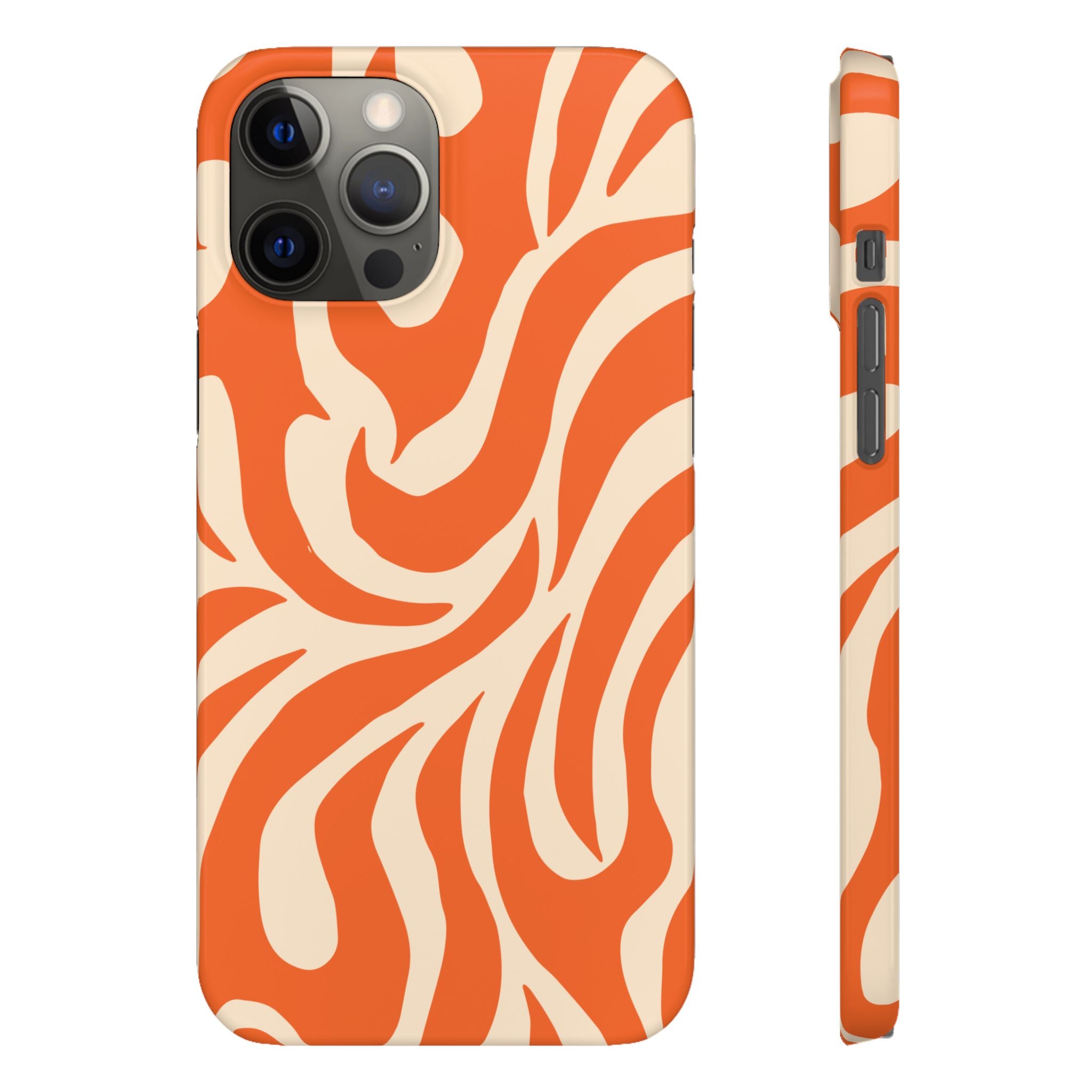 Orange Swirl Phone Case — Retro Abstract iPhone Snap Case