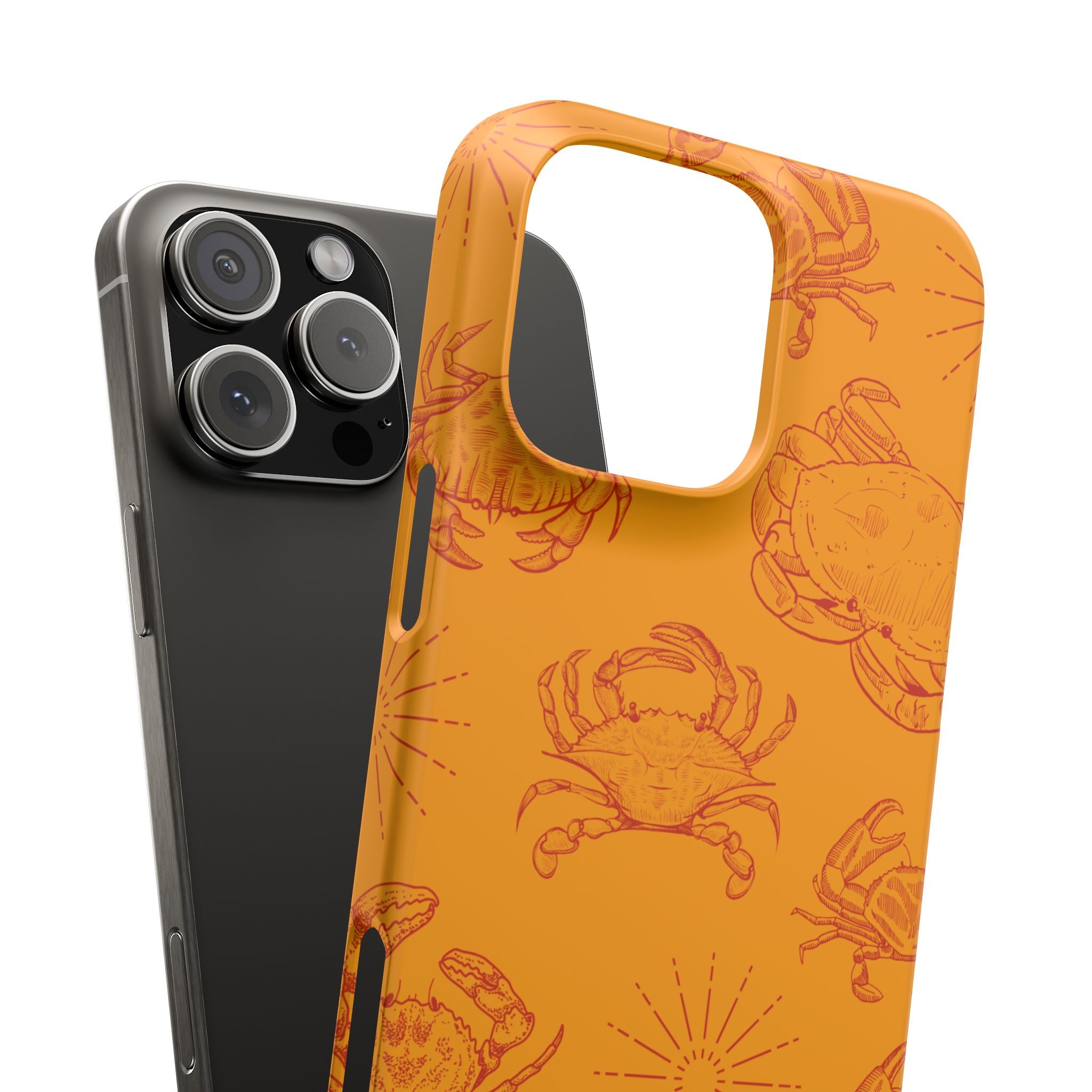 Crab Pattern Snap Case – Orange Coastal Phone Cover