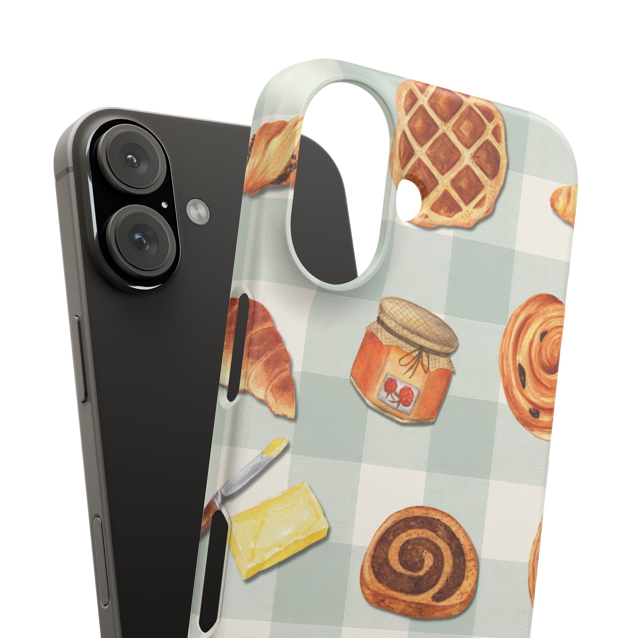Bakery Breakfast Phone Case — Cute Pastry Pattern Snap Case