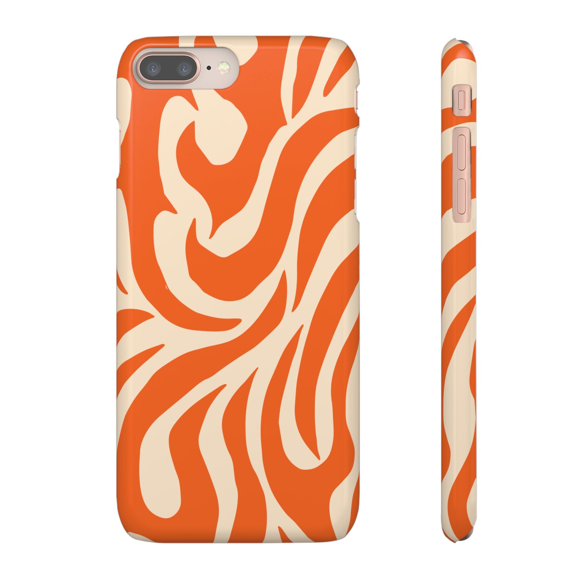 Orange Swirl Phone Case — Retro Abstract iPhone Snap Case