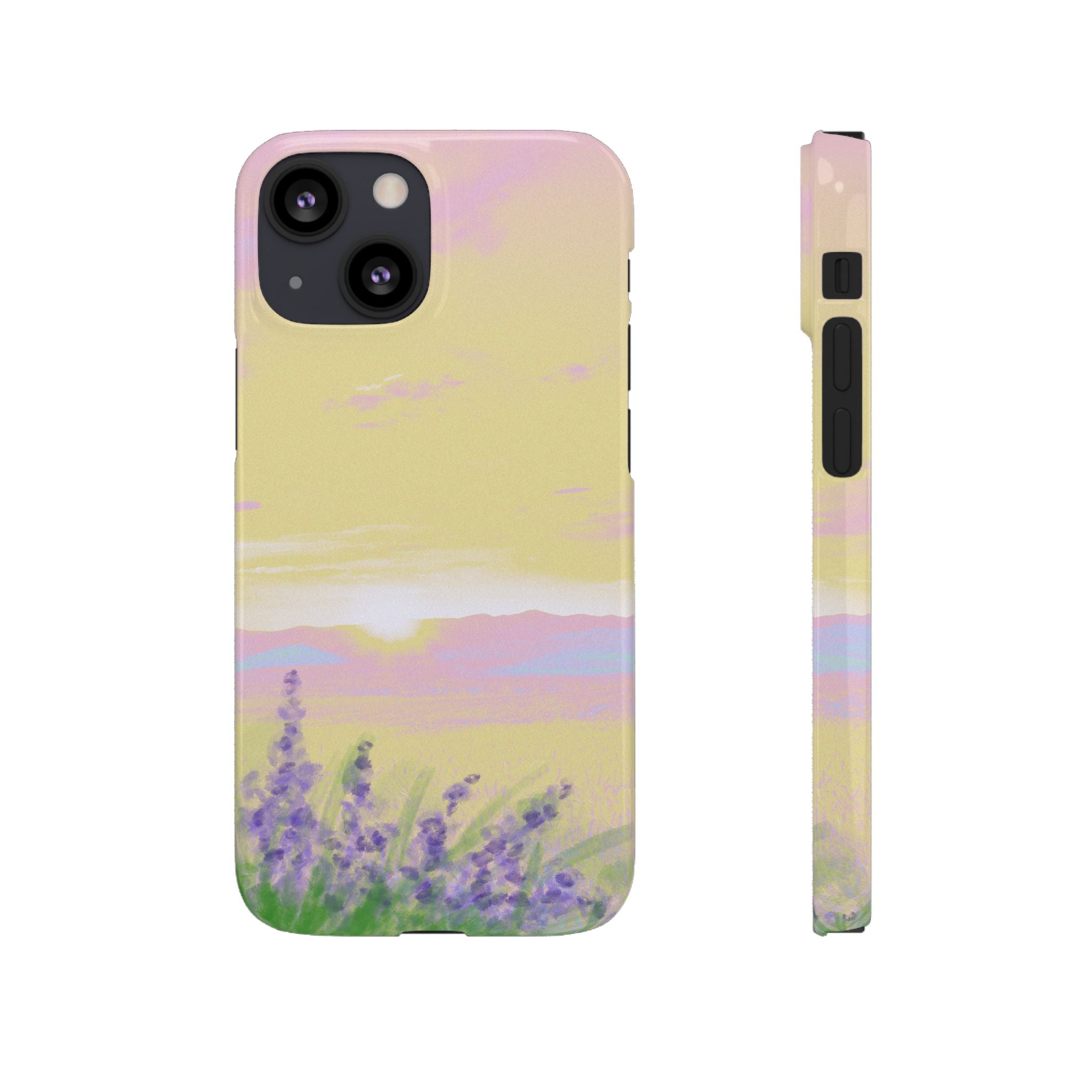 Pastel Lavender Field Phone Case — Sunset Sky Snap Case