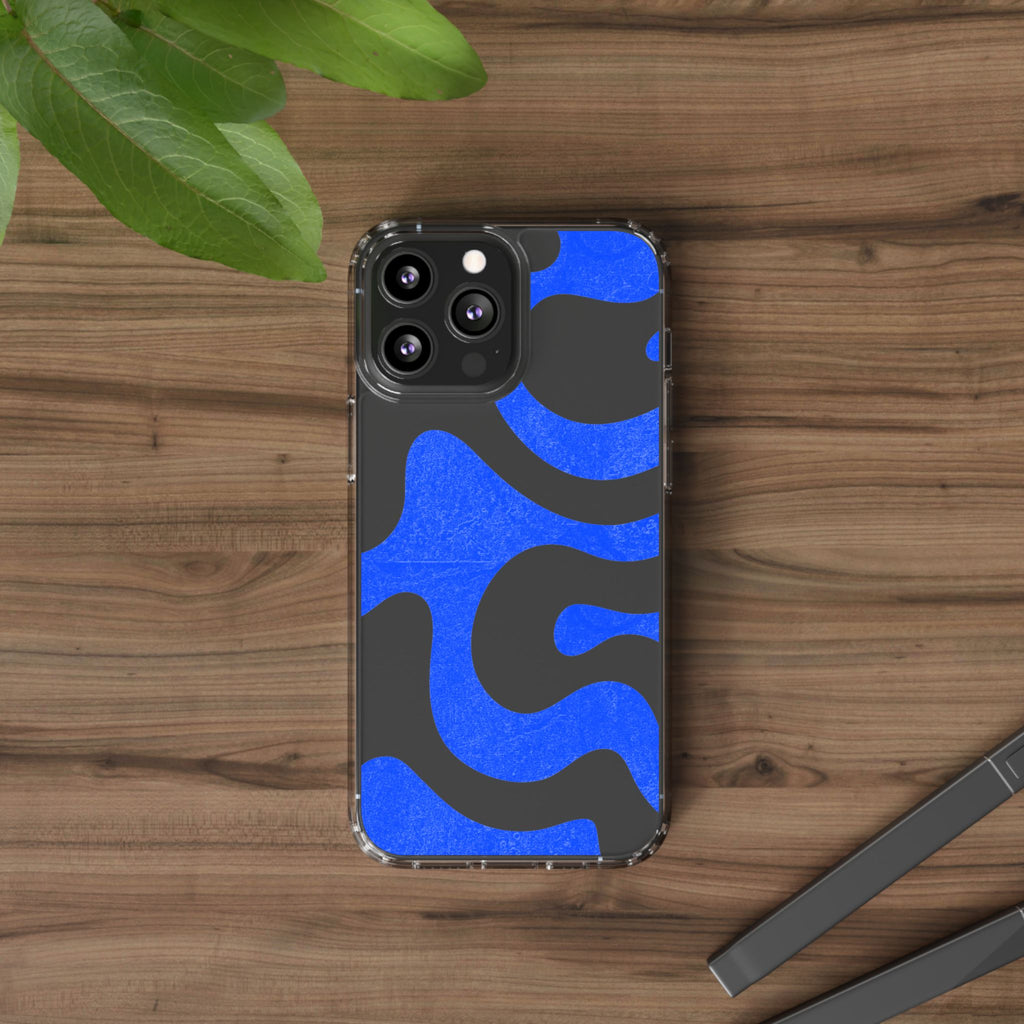 Copy of Abstract Blue Wave Clear Phone Case