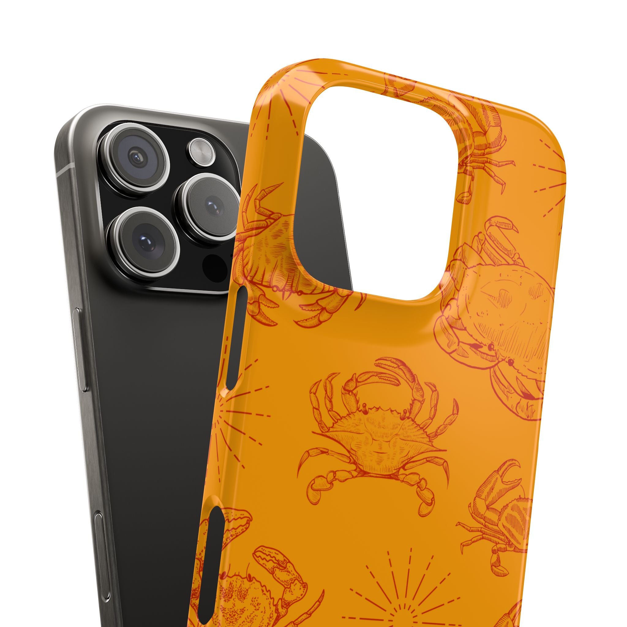 Crab Pattern Snap Case – Orange Coastal Phone Cover