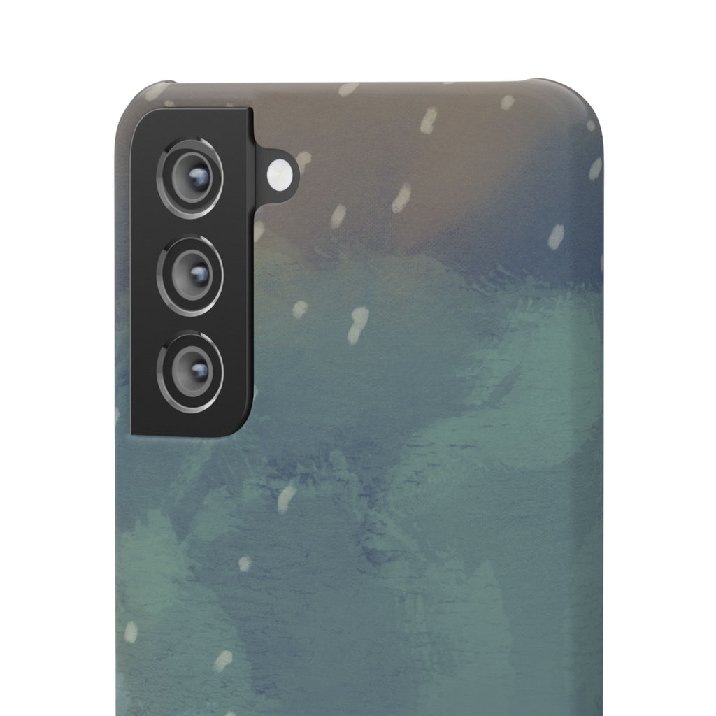 Artistic Rainfall Phone Case – Woman with Umbrella Design