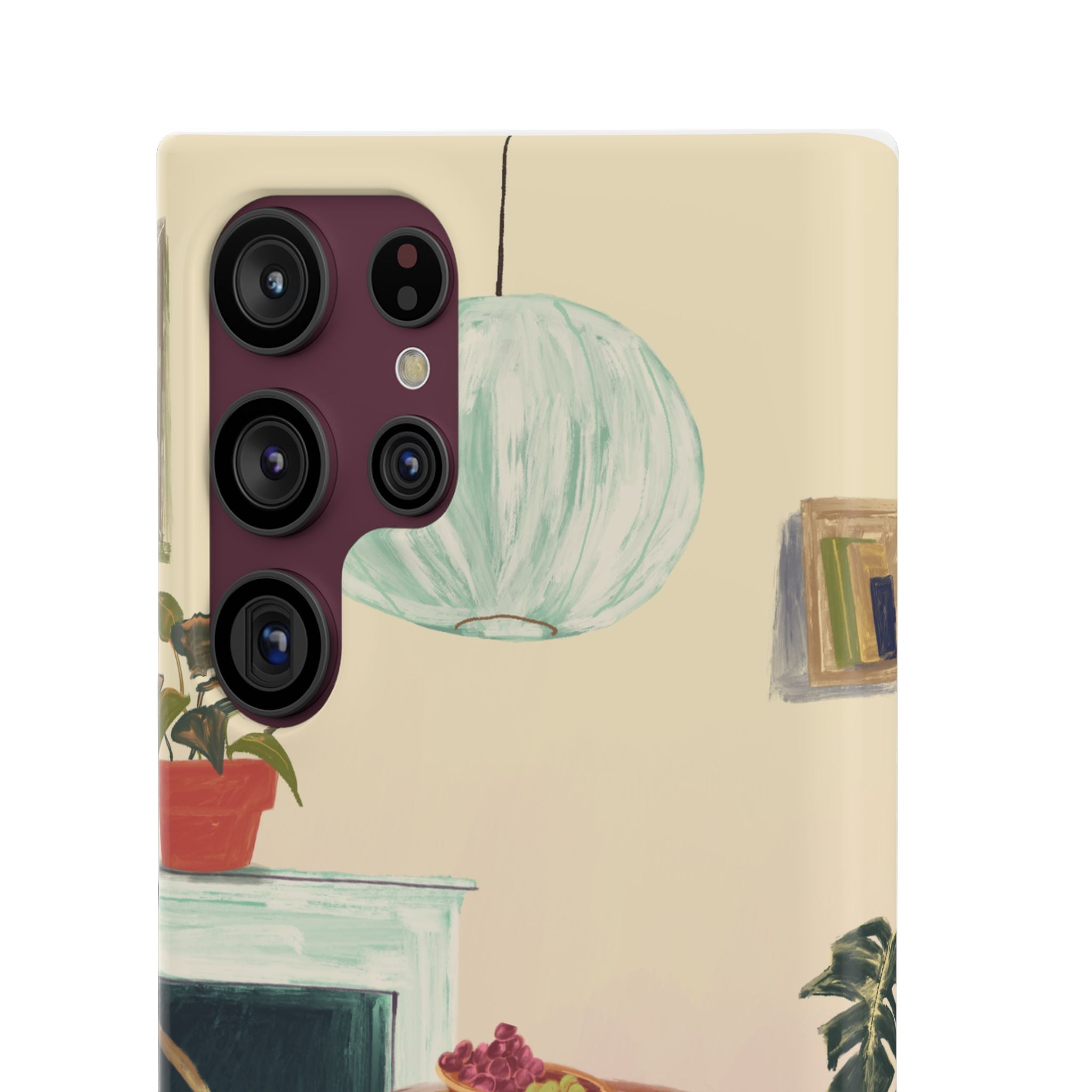 Vintage Bistro Phone Case — Cozy Cafe Interior Illustration Snap Case