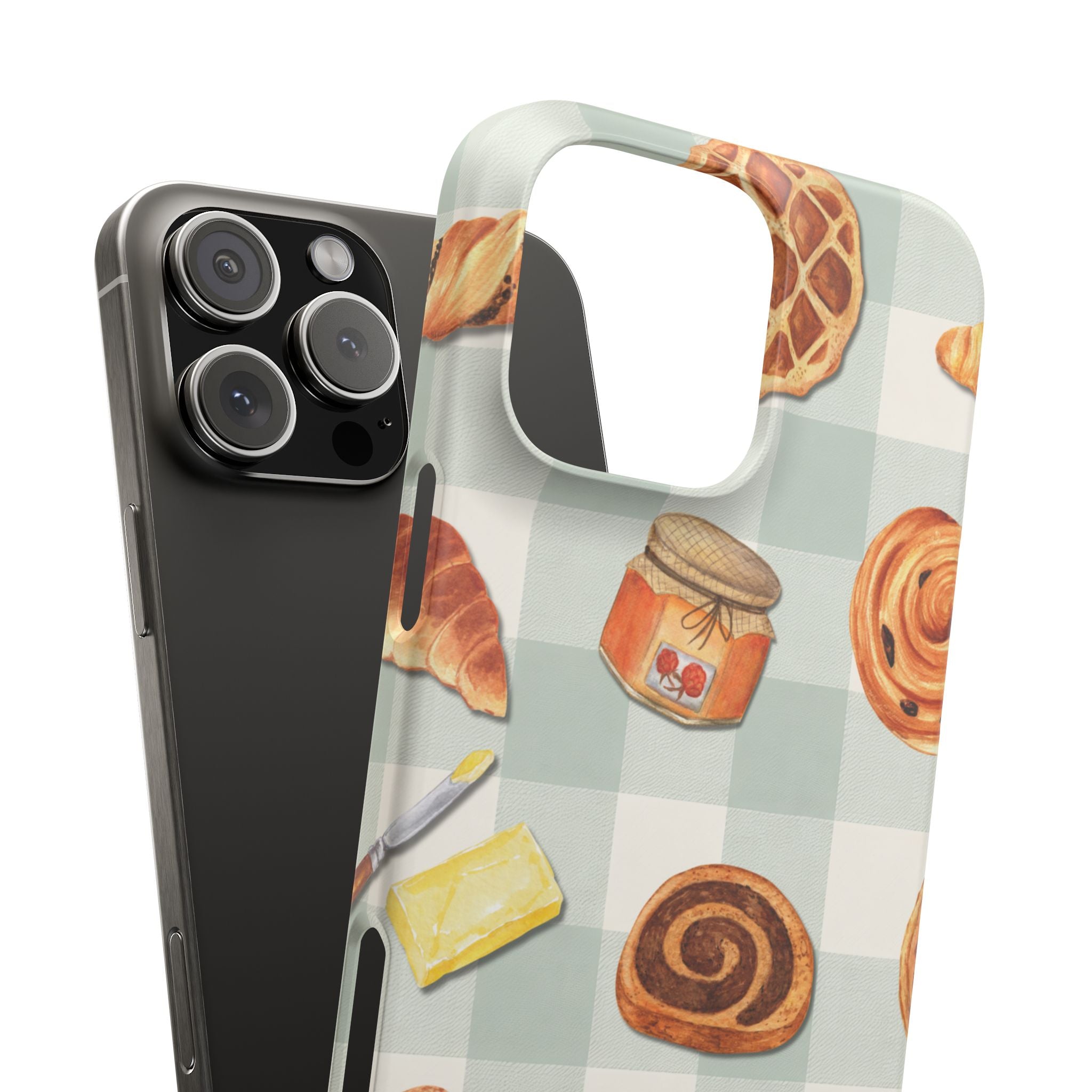 Bakery Breakfast Phone Case — Cute Pastry Pattern Snap Case