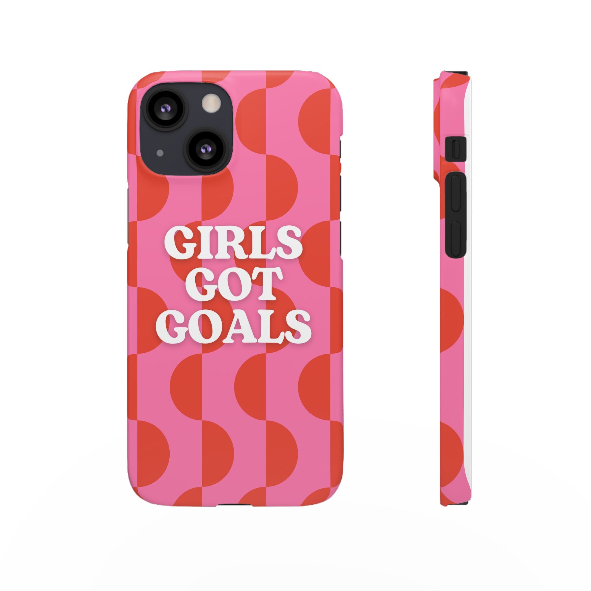 Girls Got Goals Phone Case - Retro Pink Red Motivational Snap Case