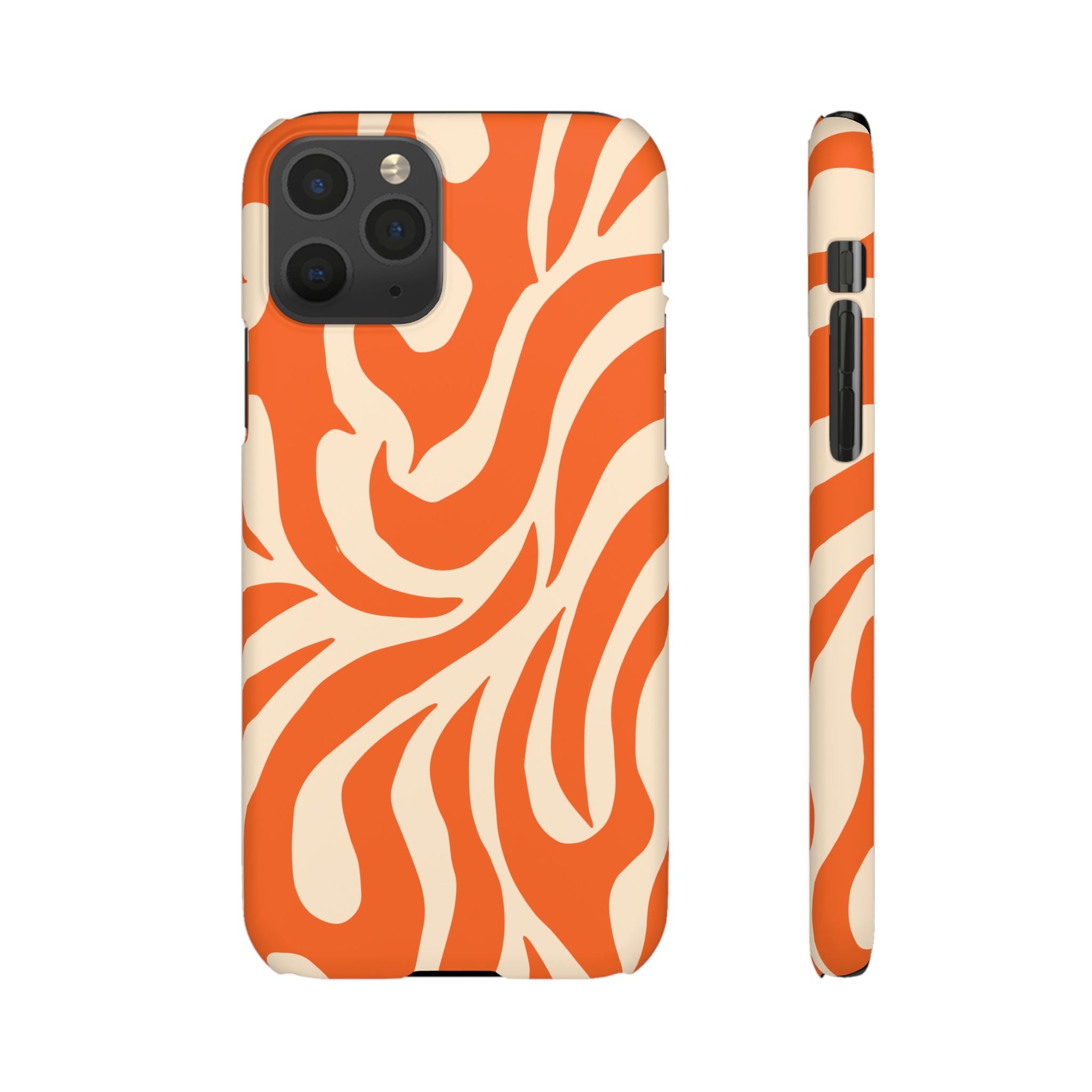 Orange Swirl Phone Case — Retro Abstract iPhone Snap Case
